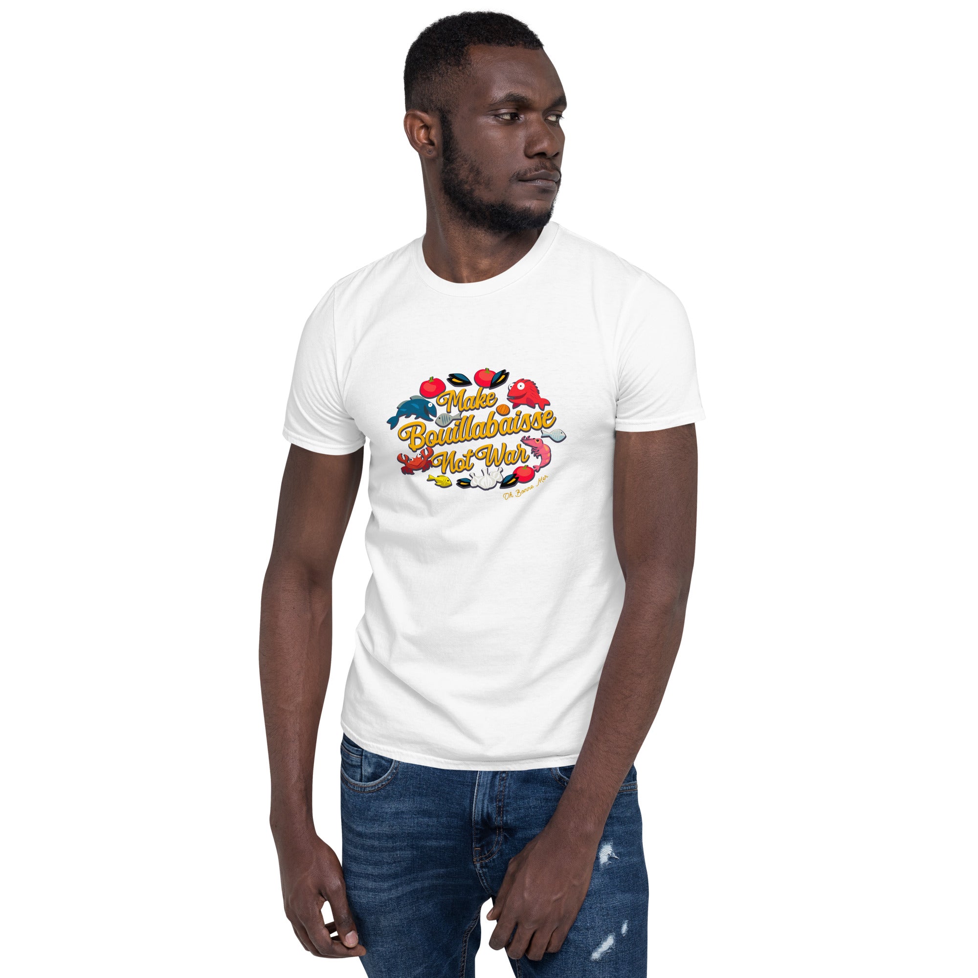 T-shirt softstyle en coton Make Bouillabaisse Not War Oh Bonne Mer