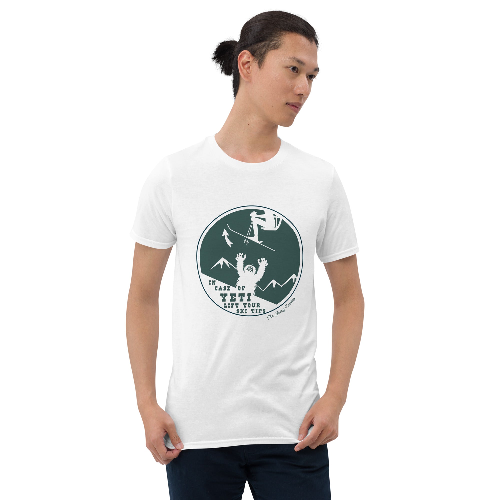 T-shirt softstyle en coton In case of Yeti, lift your ski tips