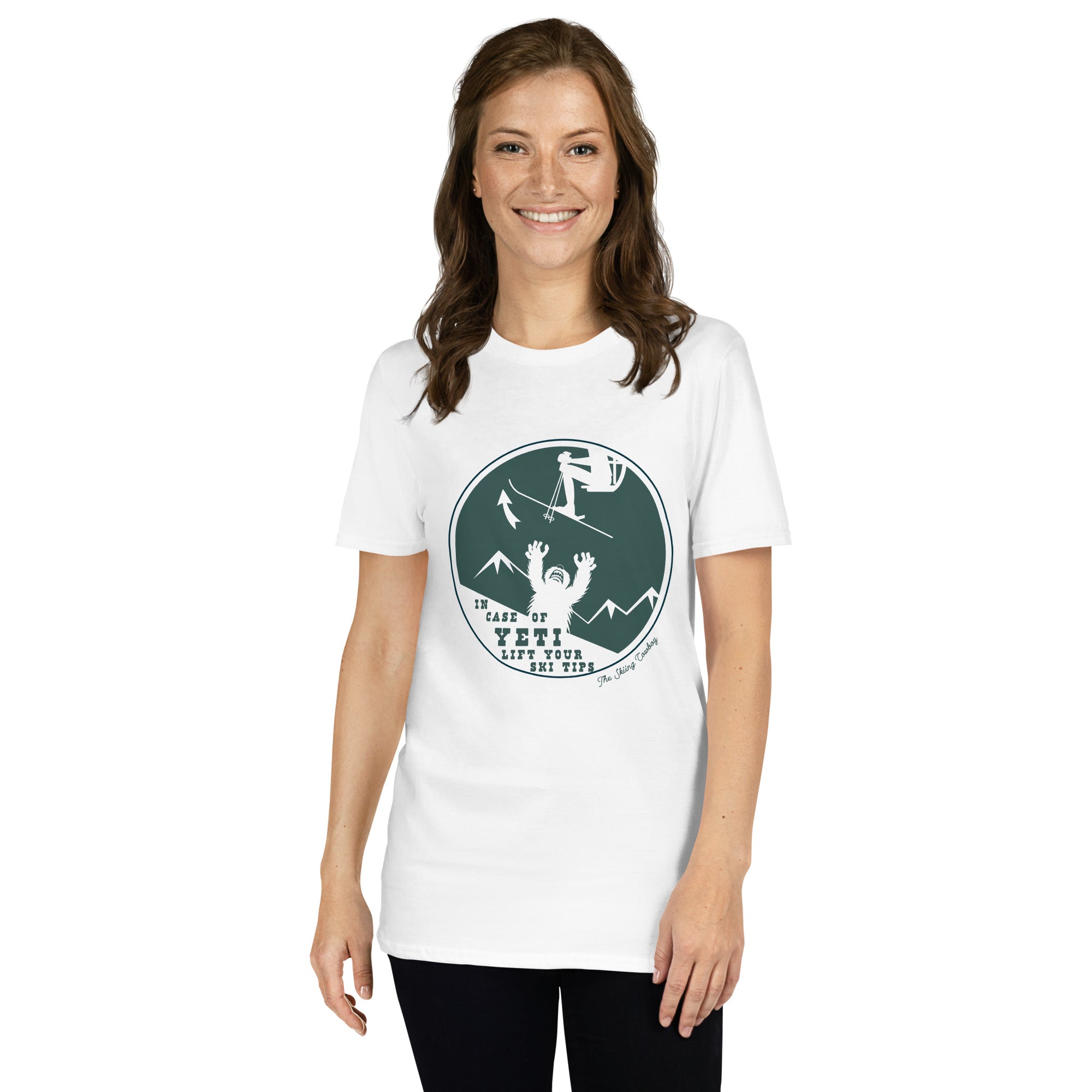 T-shirt softstyle en coton In case of Yeti, lift your ski tips