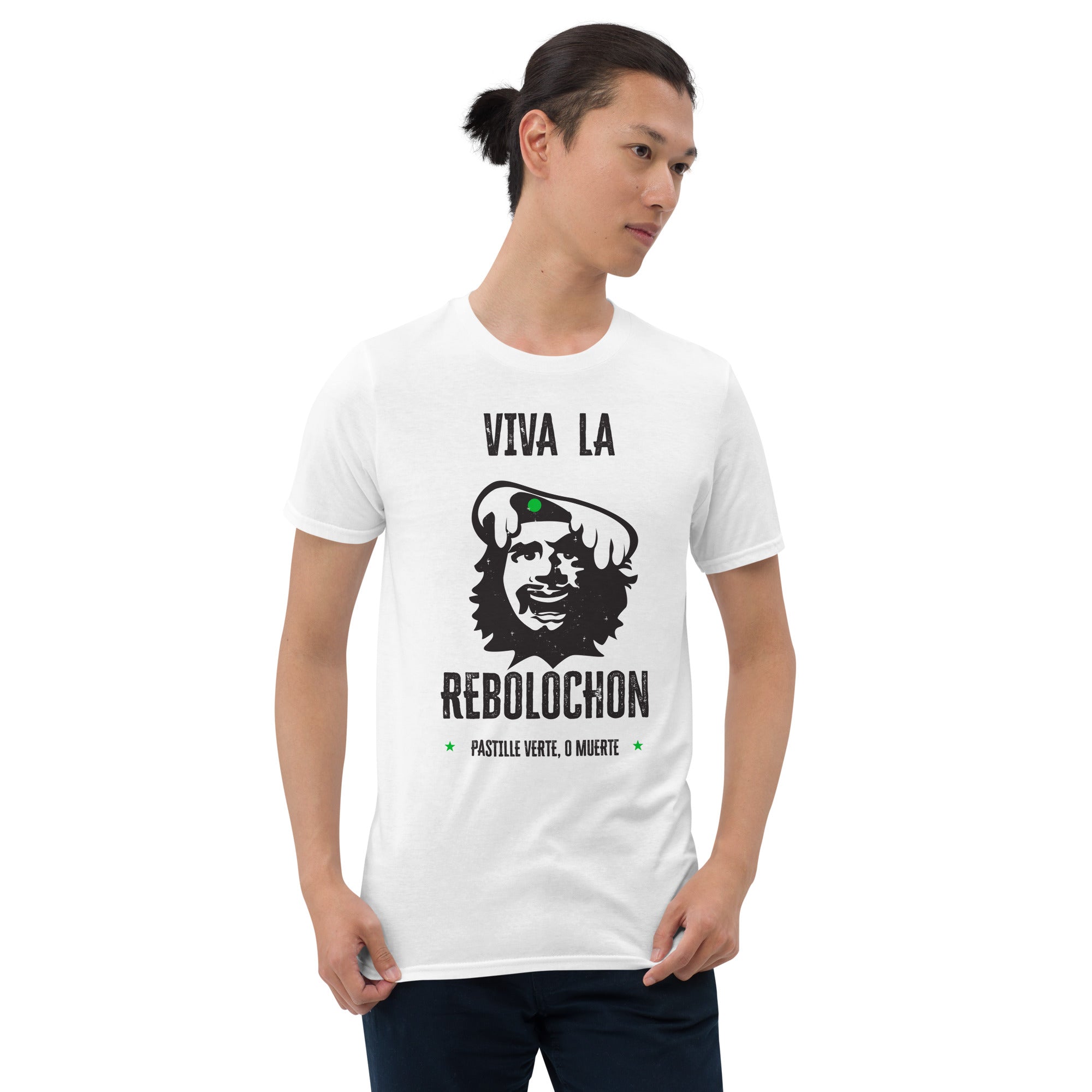 T-shirt softstyle en coton Le Che Savoyard Viva la Rebolochon Foncé