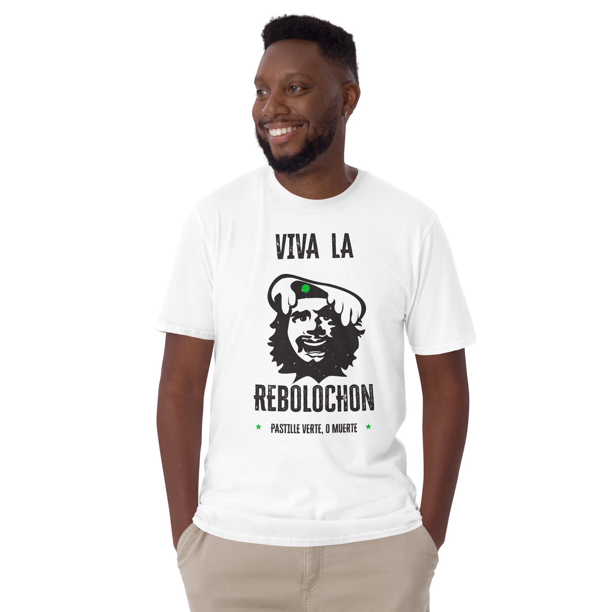 T-shirt softstyle en coton Le Che Savoyard Viva la Rebolochon Foncé