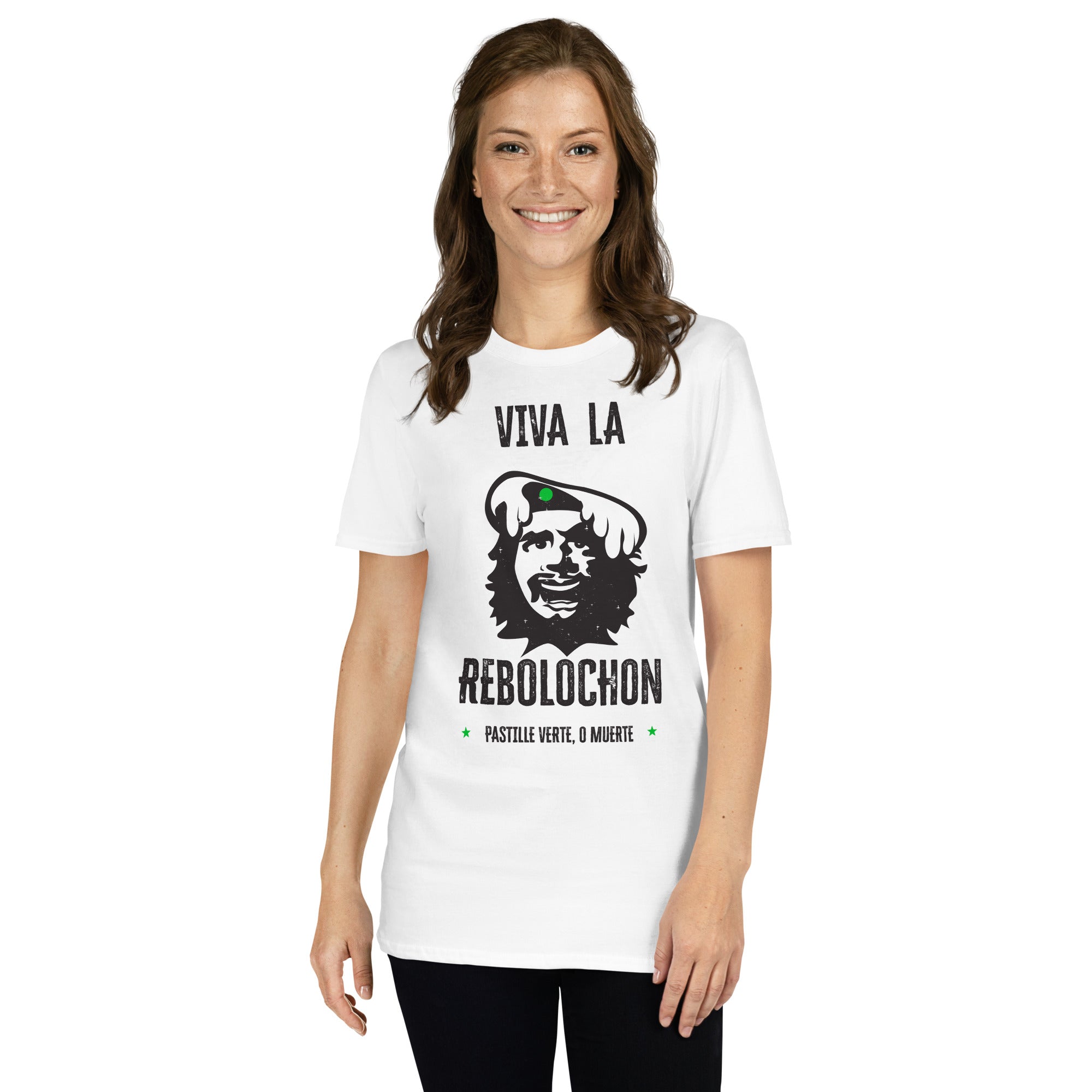 T-shirt softstyle en coton Le Che Savoyard Viva la Rebolochon Foncé
