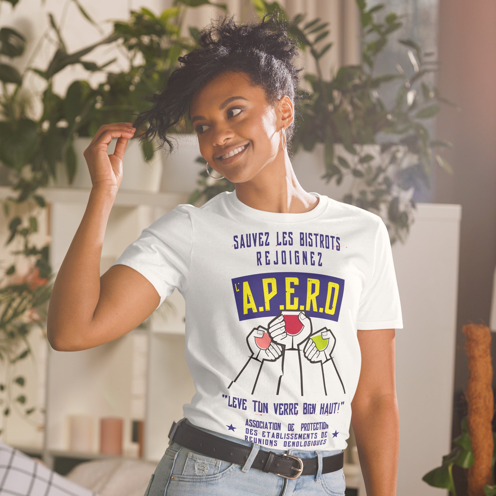 Softstyle Cotton T-Shirt Sauvez les Bistrots, rejoignez l'Apéro on light colors