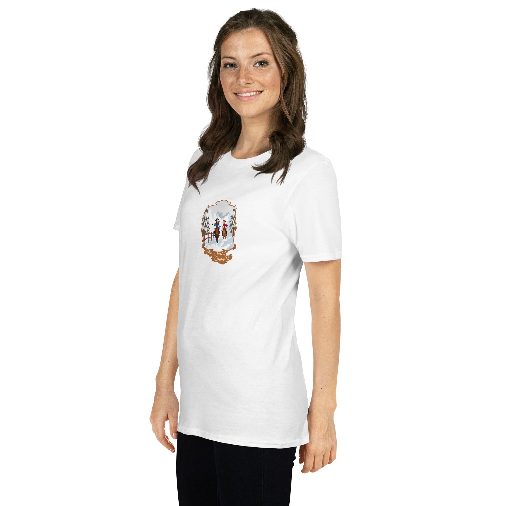 T-shirt softstyle en coton The Skiing Cowgirl (face & dos)