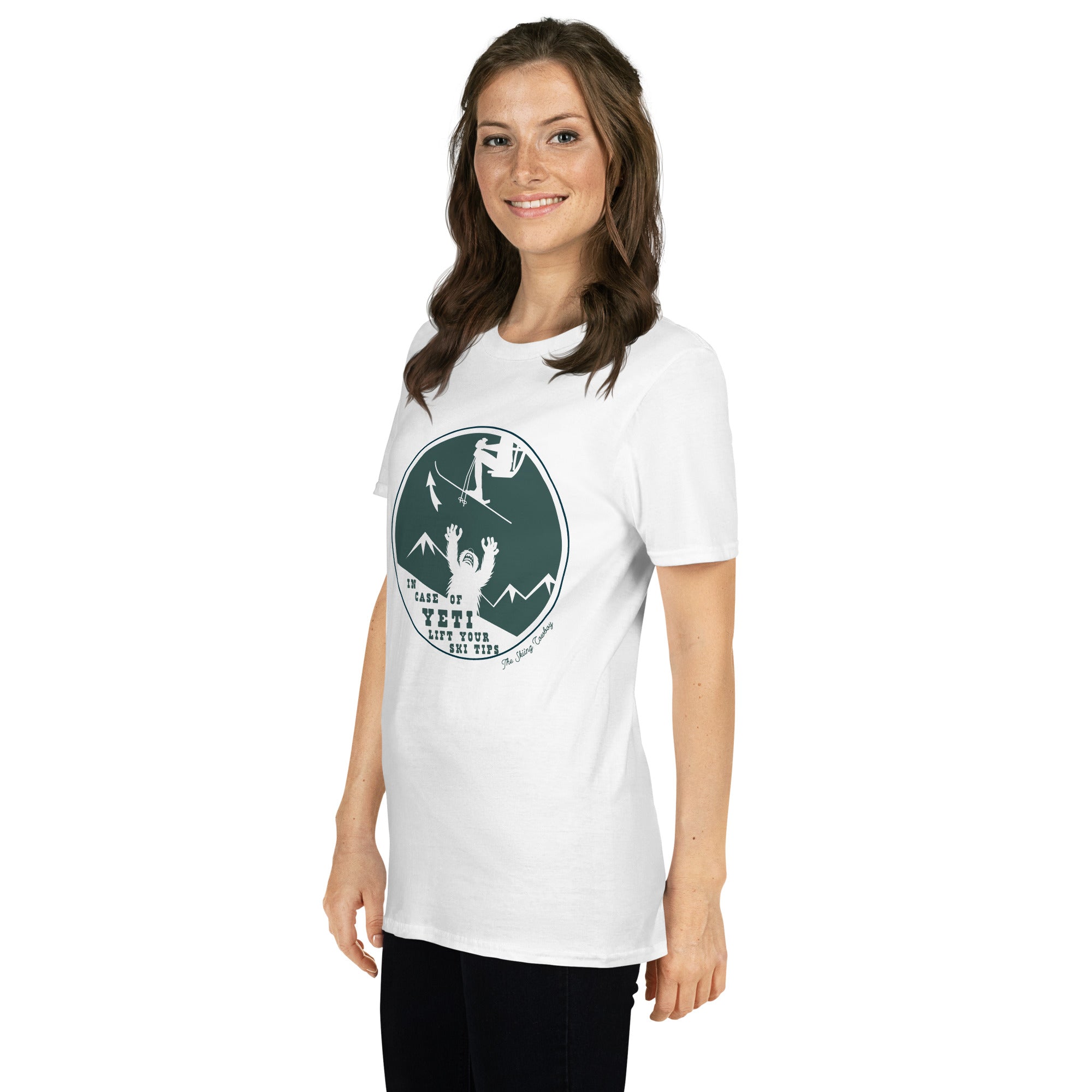 T-shirt softstyle en coton In case of Yeti, lift your ski tips