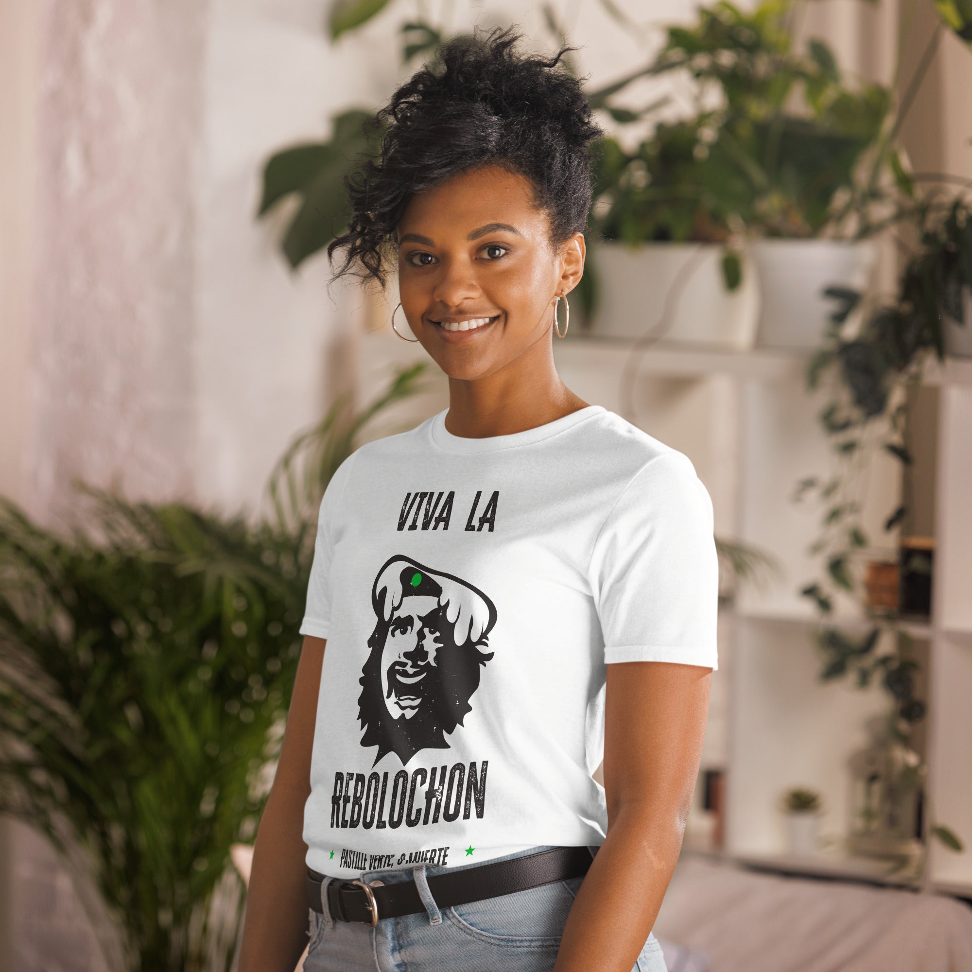 T-shirt softstyle en coton Le Che Savoyard Viva la Rebolochon Foncé