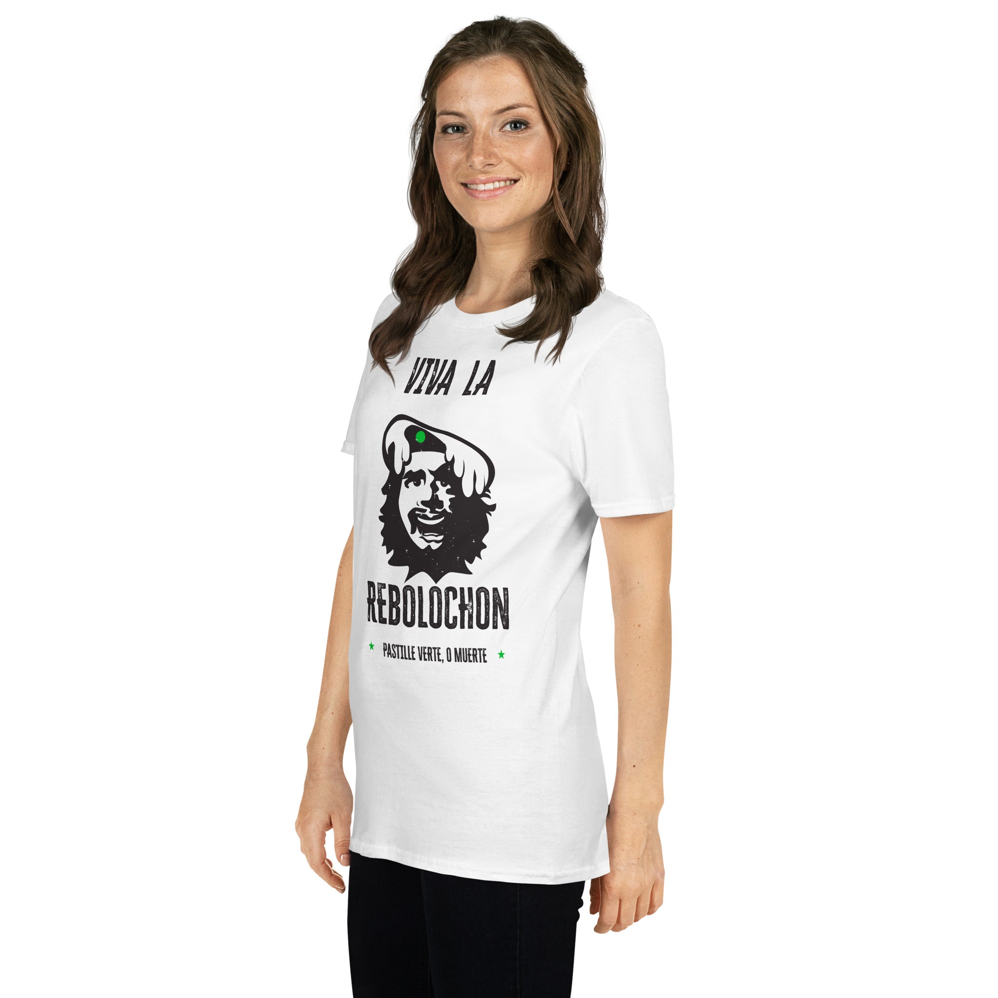 T-shirt softstyle en coton Le Che Savoyard Viva la Rebolochon Foncé