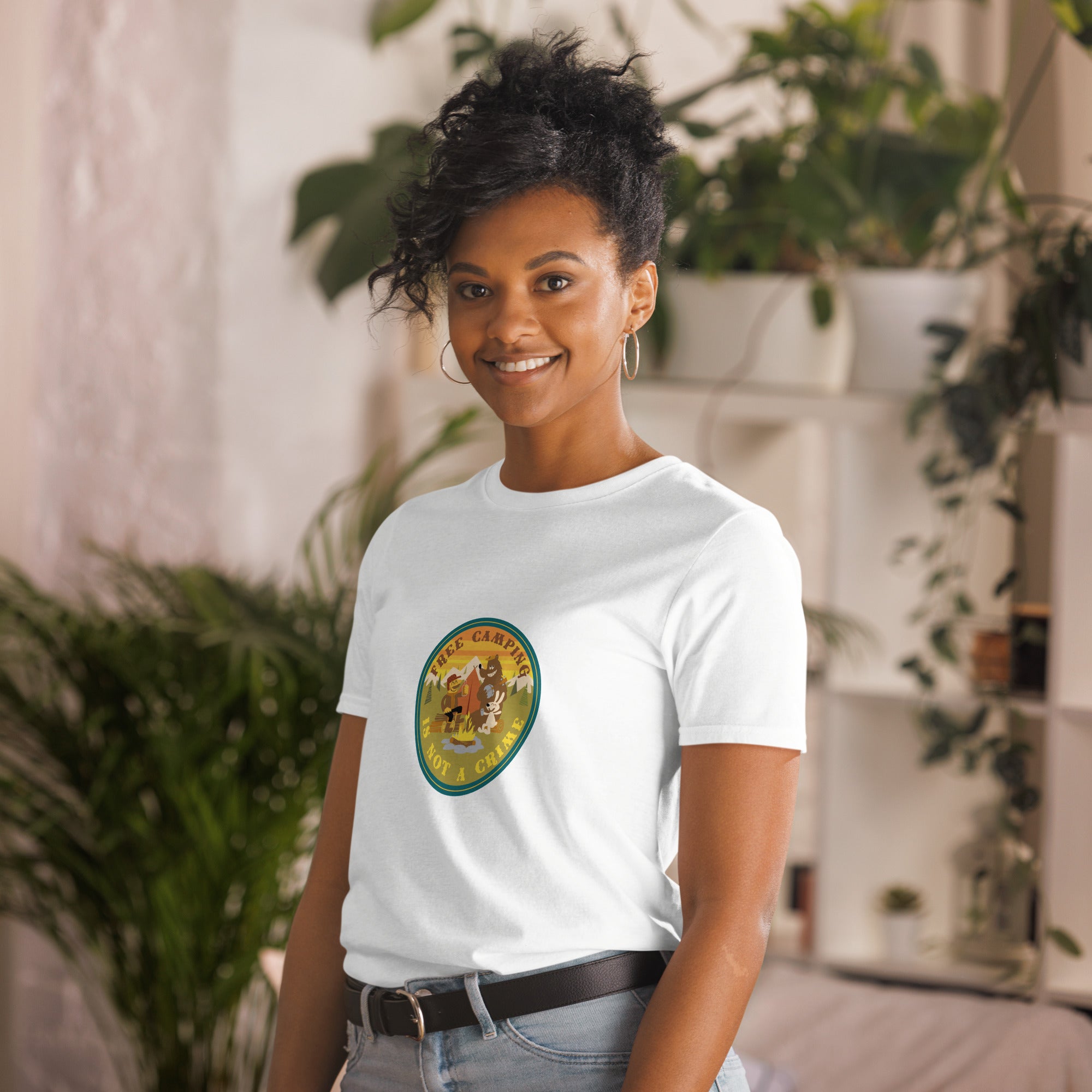 Softstyle Cotton T-Shirt Free camping is not a crime