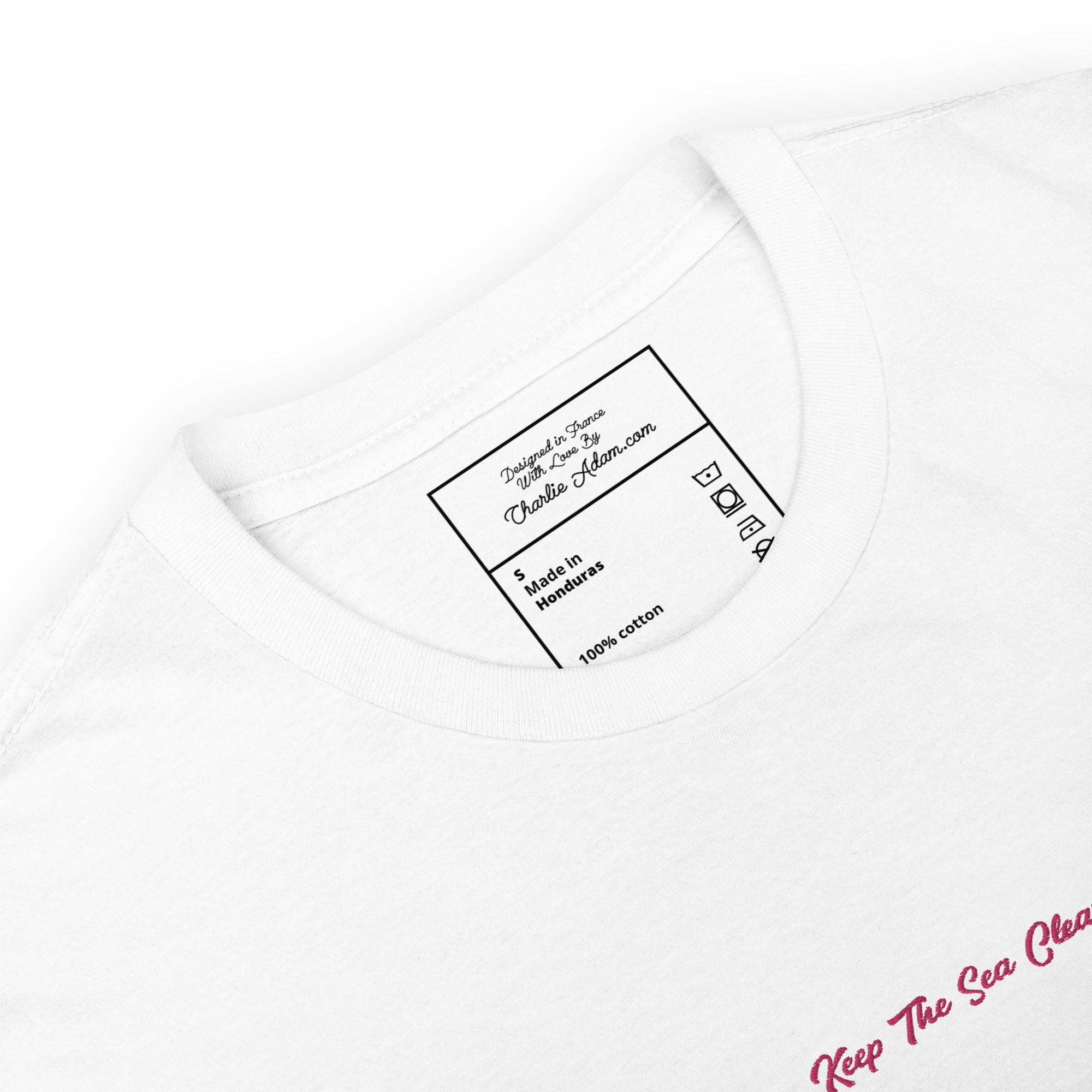 T-shirt softstyle en coton Keep The Sea Clean Flamingo brodé