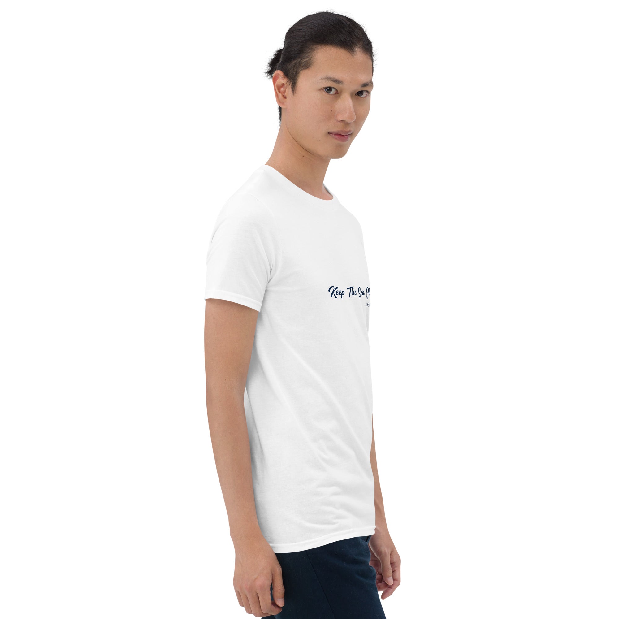 T-shirt softstyle en coton Keep The Sea Clean Navy