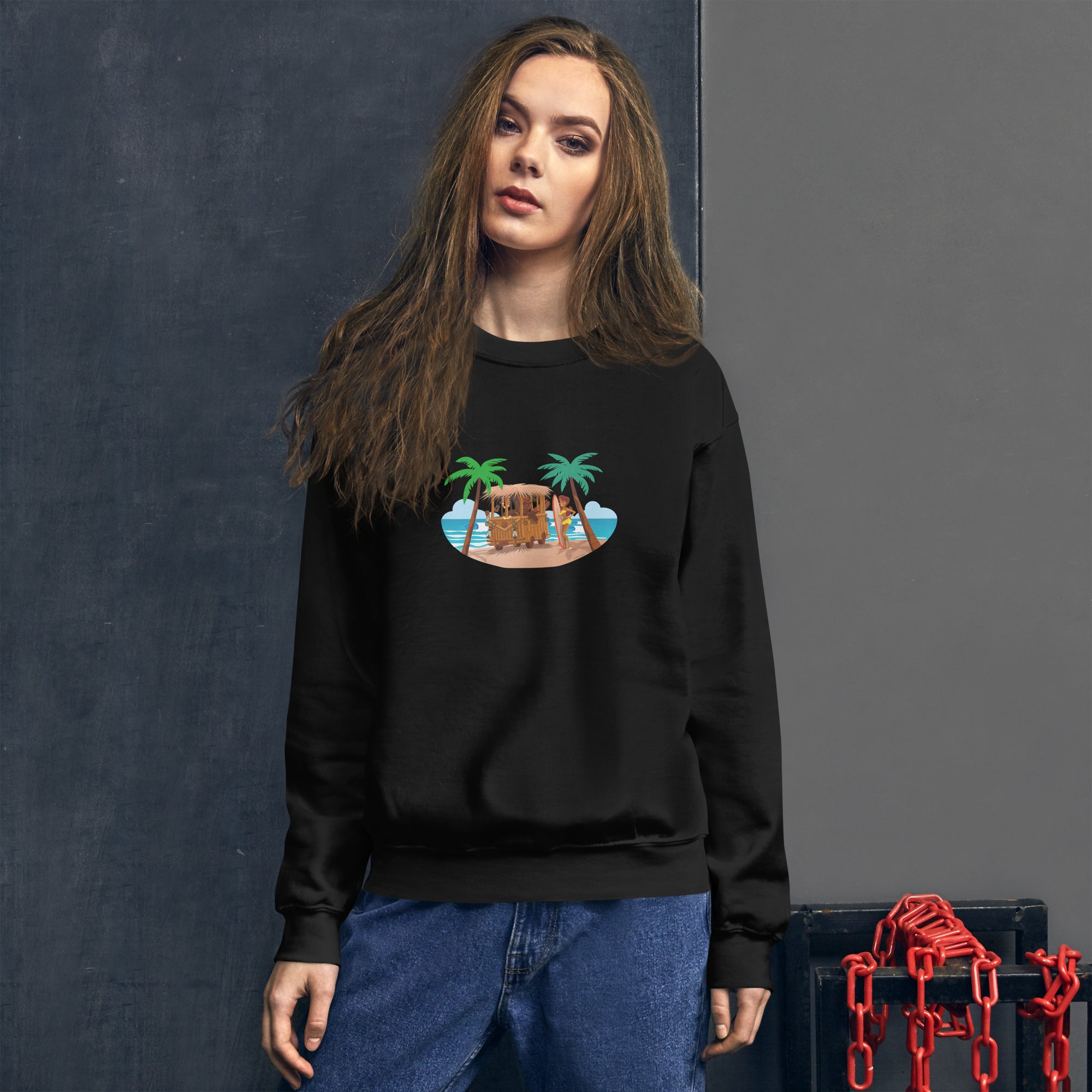 Unisex Sweatshirt Tiki Kombi on dark colors
