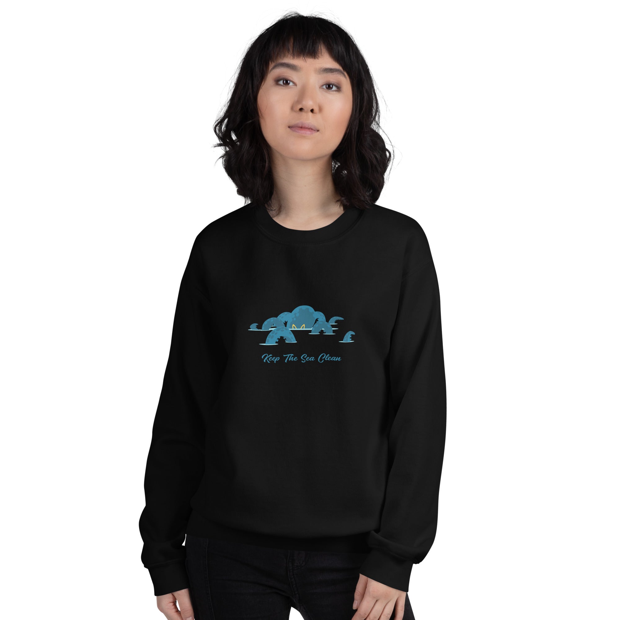 Unisex Sweatshirt Octopus Blue on dark colors