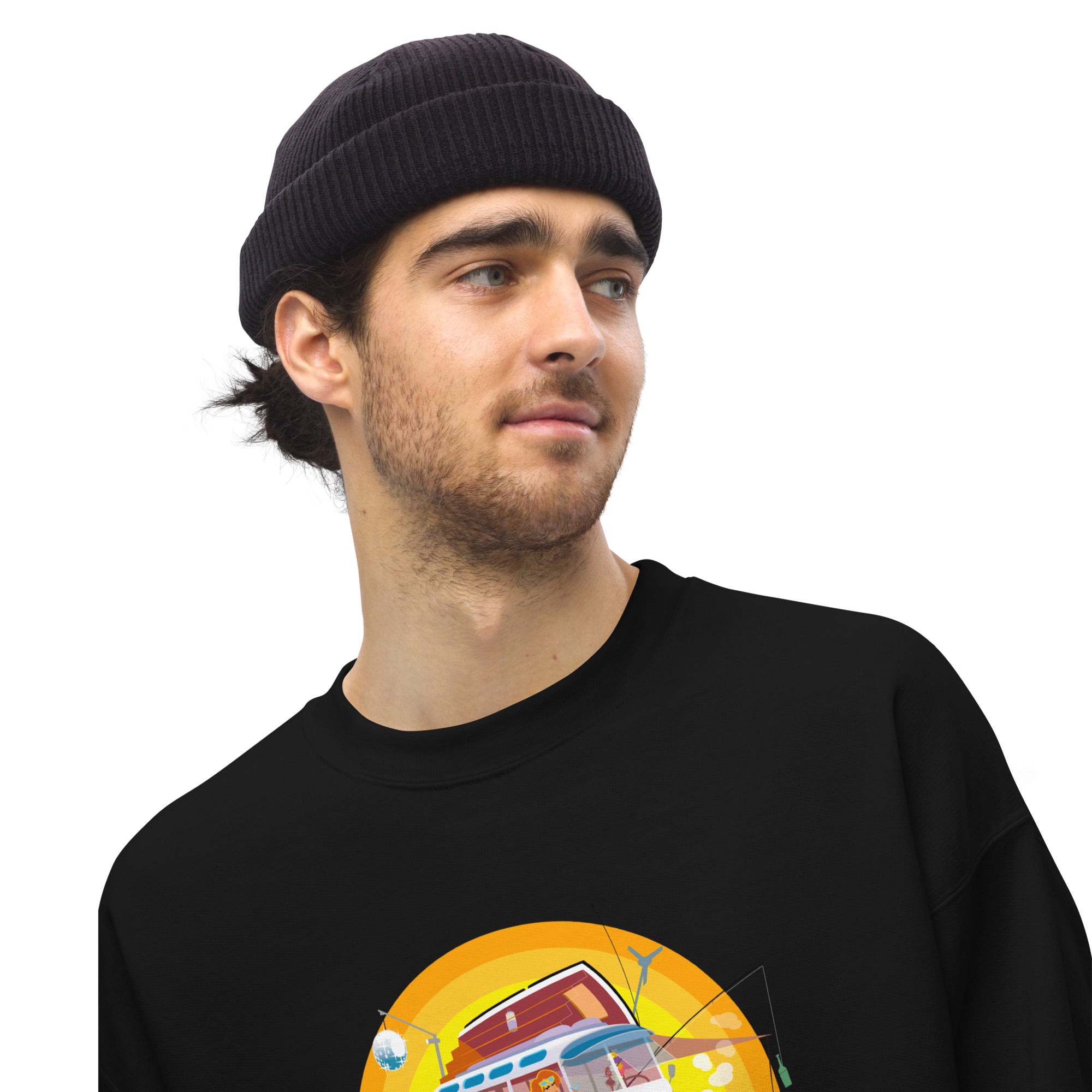 Sweat Unisexe à Col Rond Ultra Combi Home is where you park it sur couleurs foncées