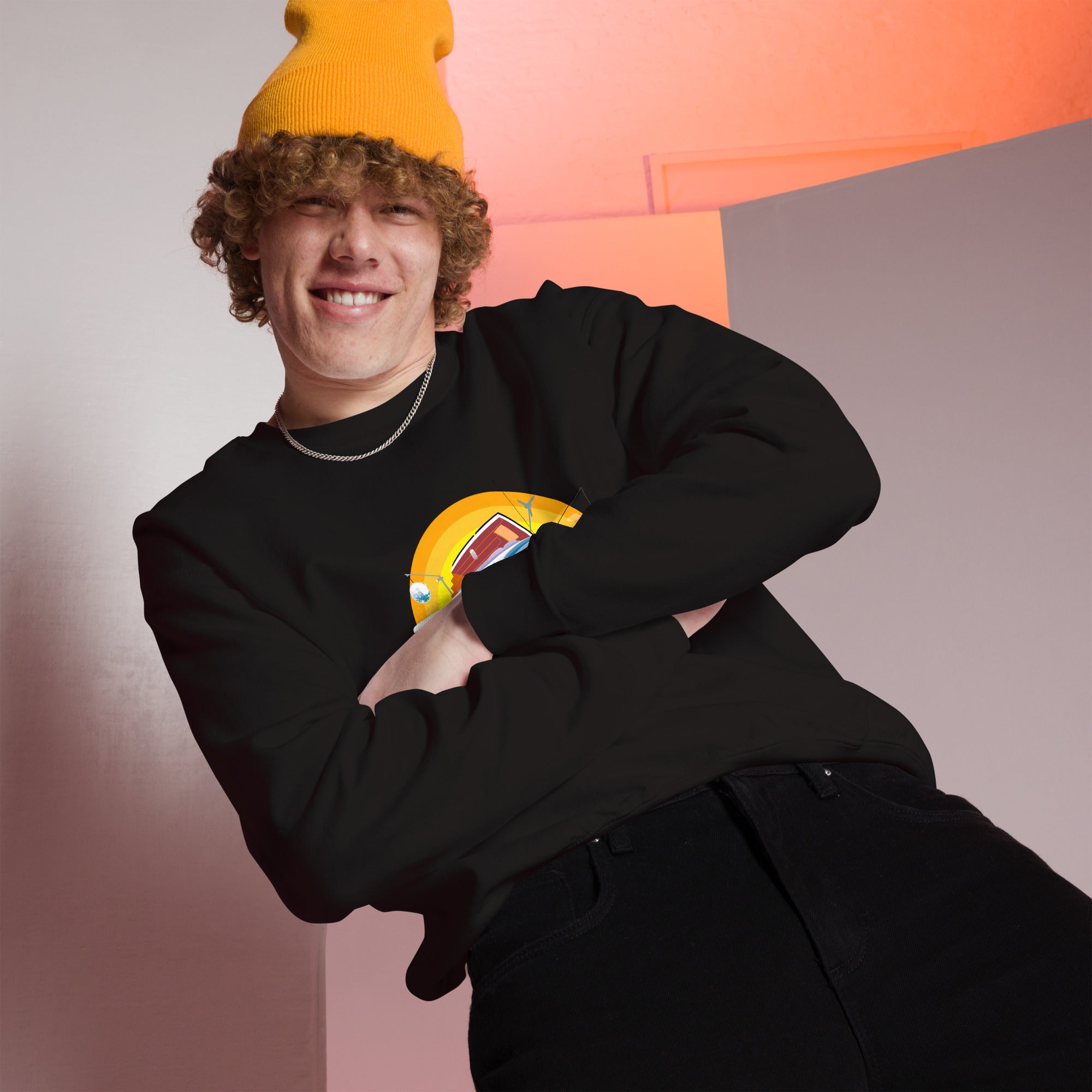 Sweat Unisexe à Col Rond Ultra Combi Home is where you park it sur couleurs foncées