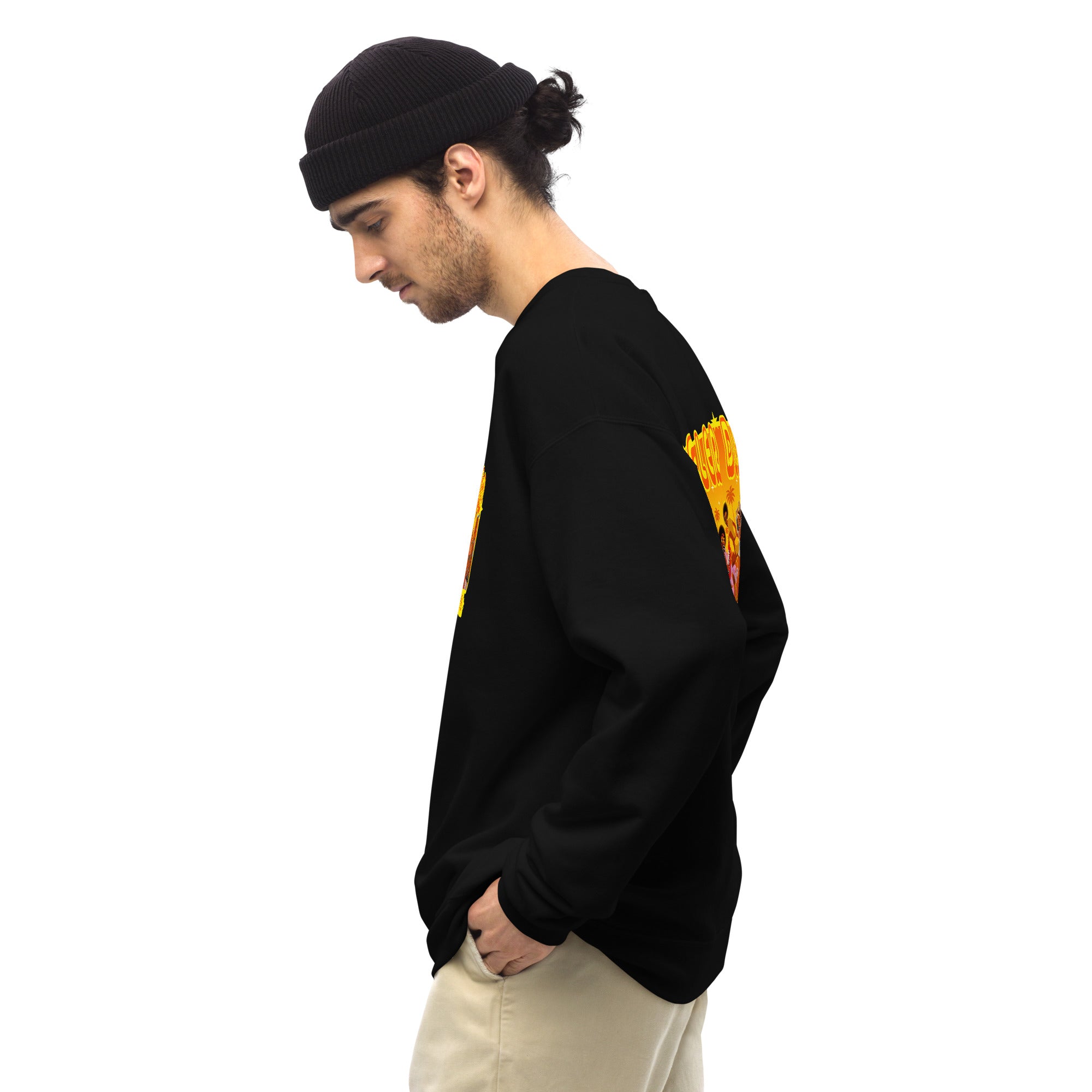 Sweat Unisexe à Col Rond Roller Disco 1975 sur couleurs foncées (face & dos)