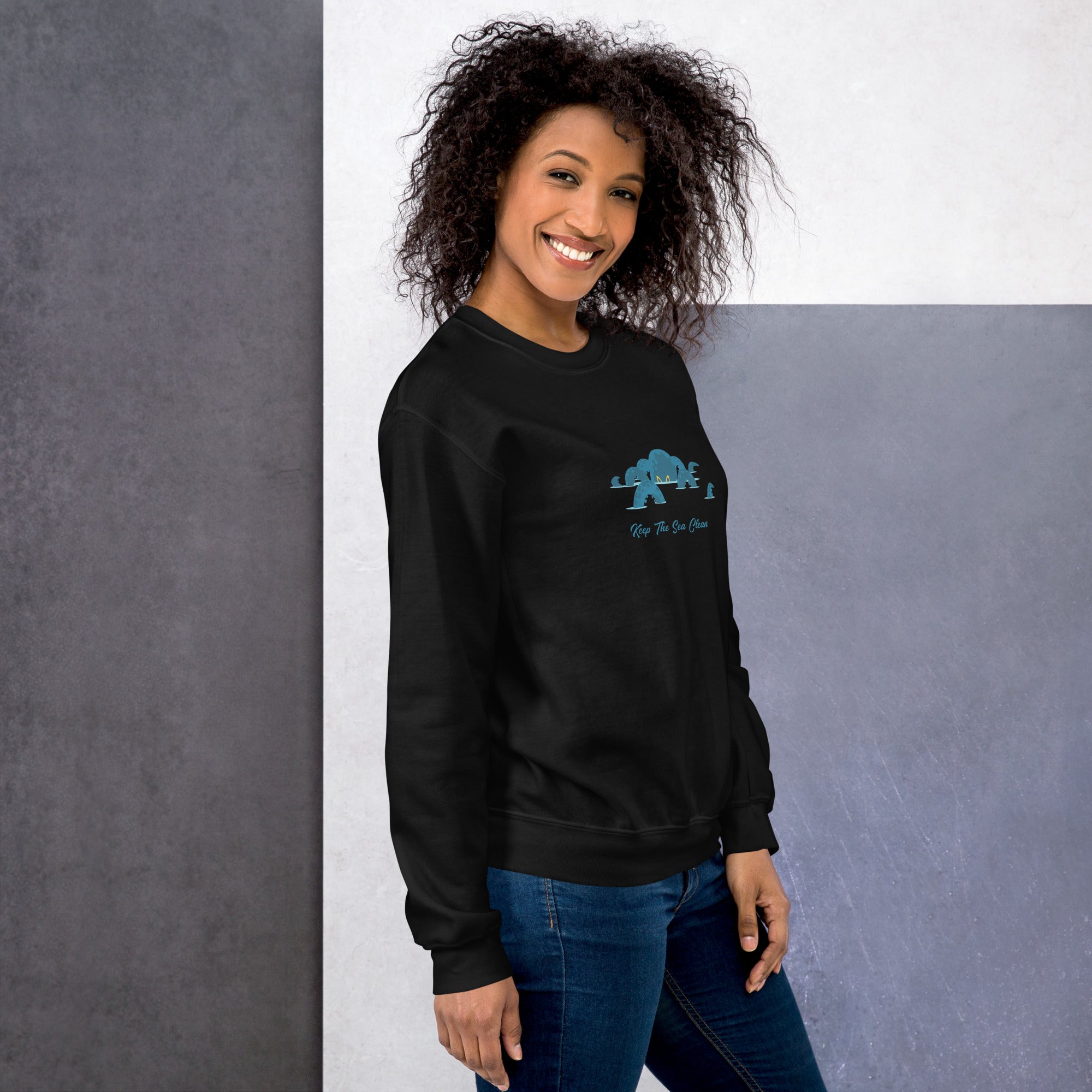 Unisex Sweatshirt Octopus Blue on dark colors