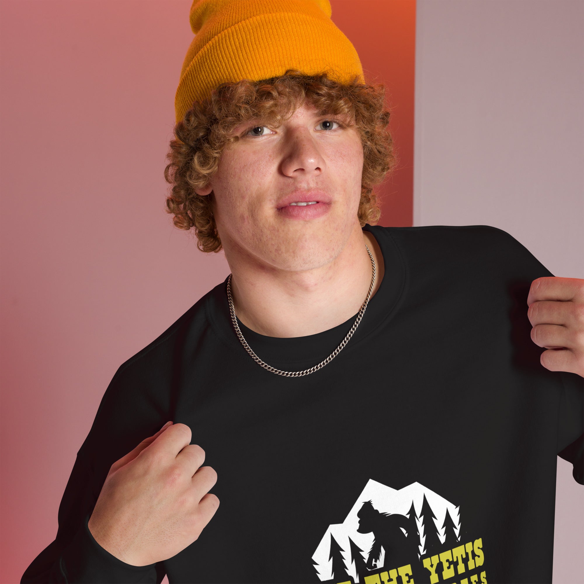 Unisex Sweatshirt Save the Yetis, Plant more Trees on dark colors