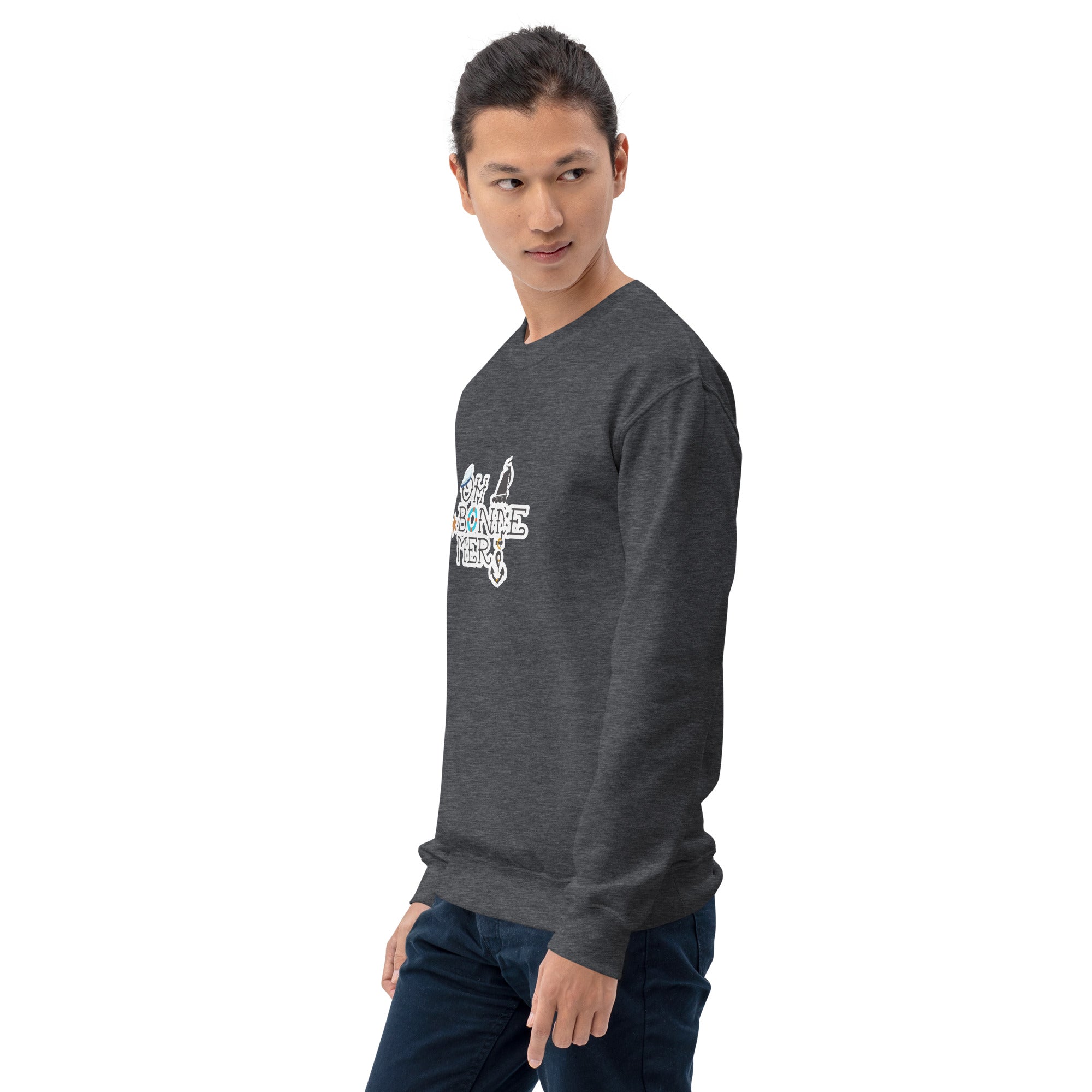 Sweat Unisexe à Col Rond Oh Bonne Mer 3 sur couleurs foncées