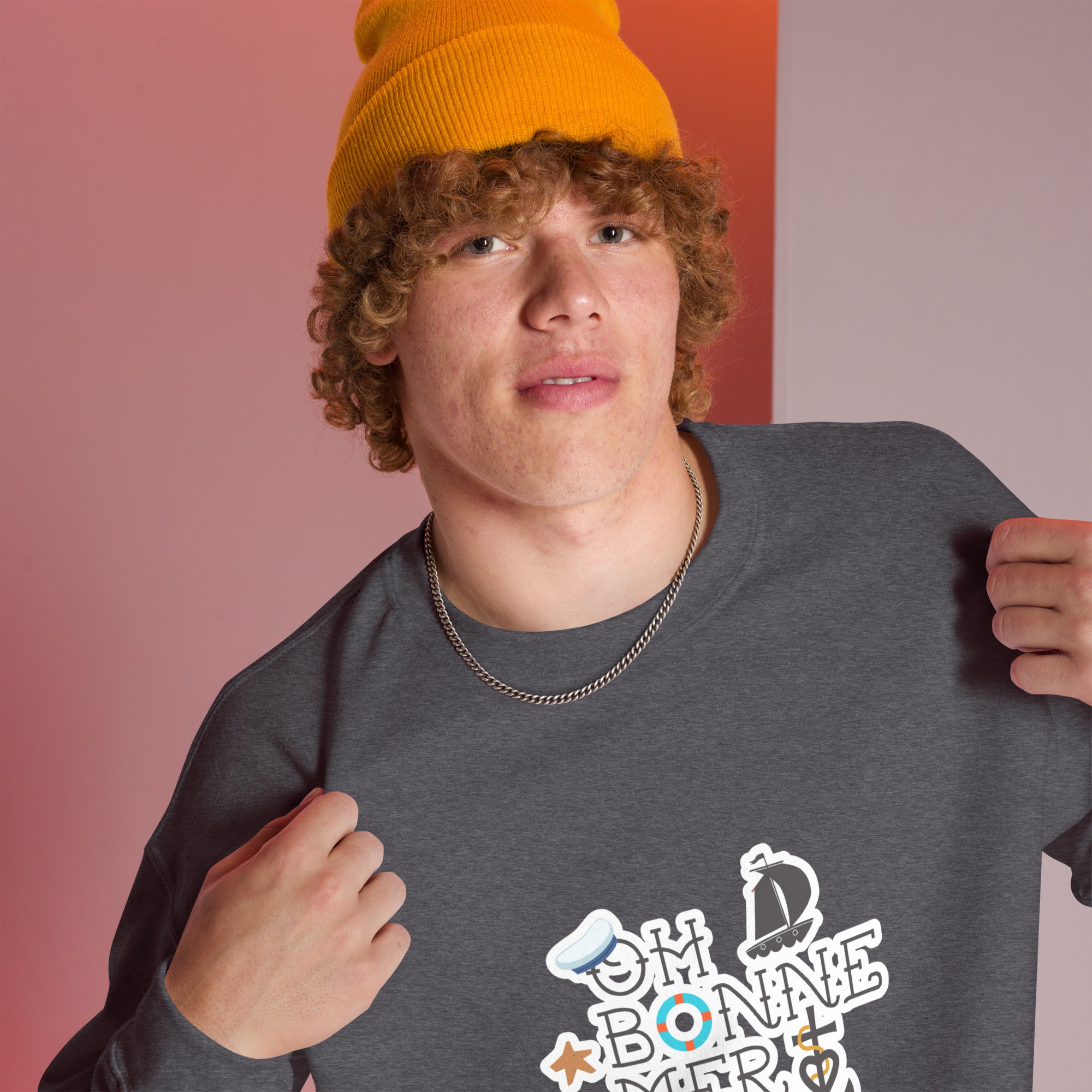 Sweat Unisexe à Col Rond Oh Bonne Mer 3 sur couleurs foncées