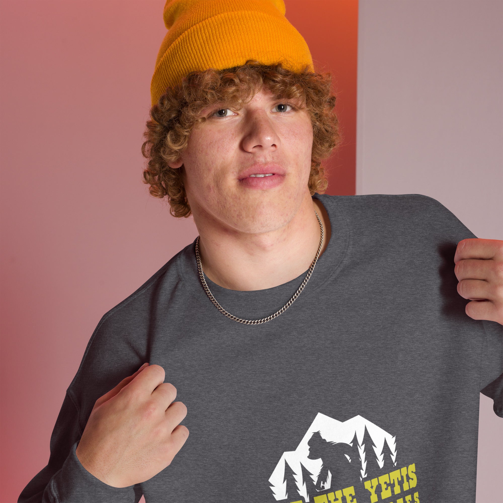 Unisex Sweatshirt Save the Yetis, Plant more Trees on dark colors