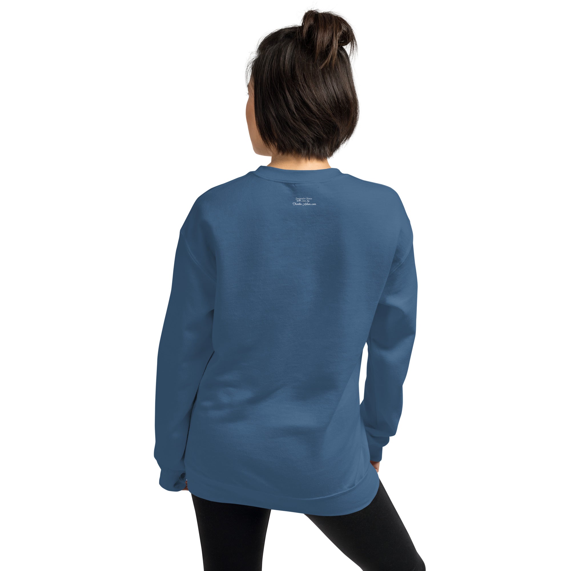 Unisex Sweatshirt Vespa Girl in St Tropez on dark colors