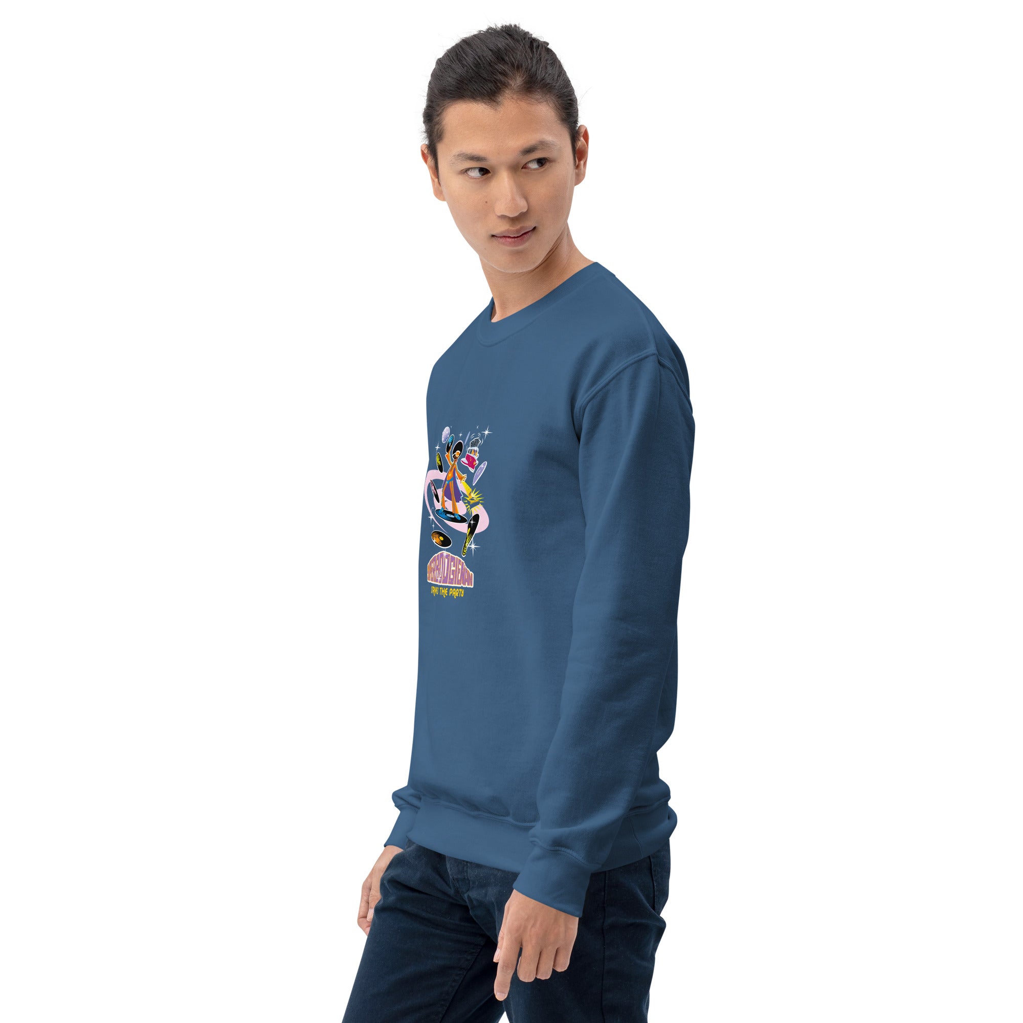 Sweat Unisexe à Col Rond Superboogieman sur couleurs foncées (face & dos)