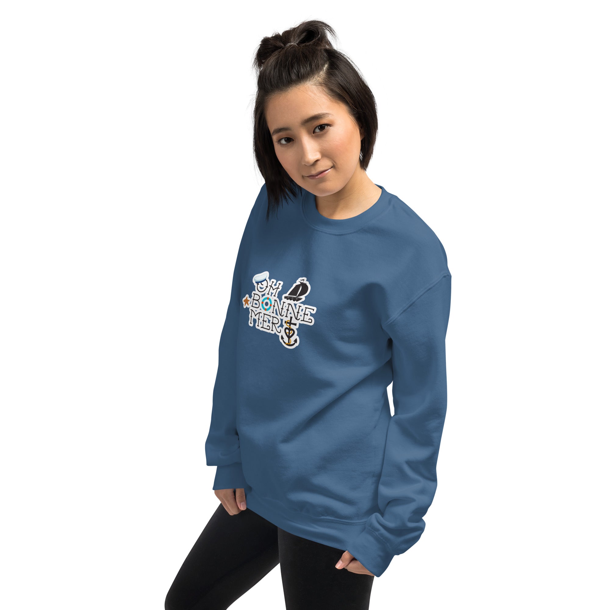 Sweat Unisexe à Col Rond Oh Bonne Mer 3 sur couleurs foncées