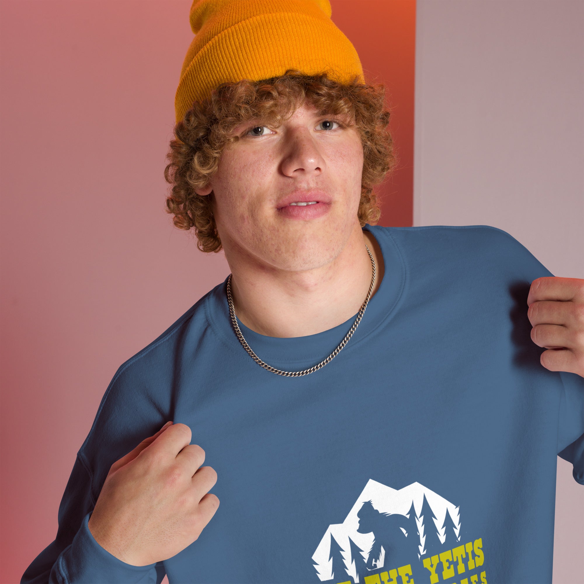 Unisex Sweatshirt Save the Yetis, Plant more Trees on dark colors