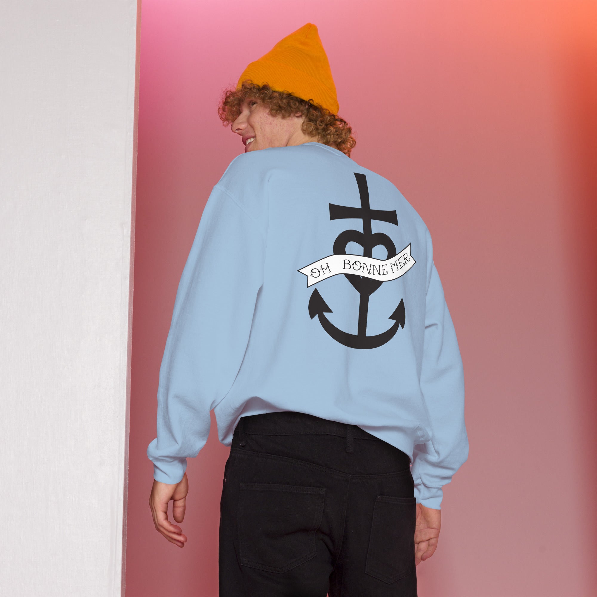 Sweat Unisexe à Col Rond Oh Bonne Mer 1 (face & dos)