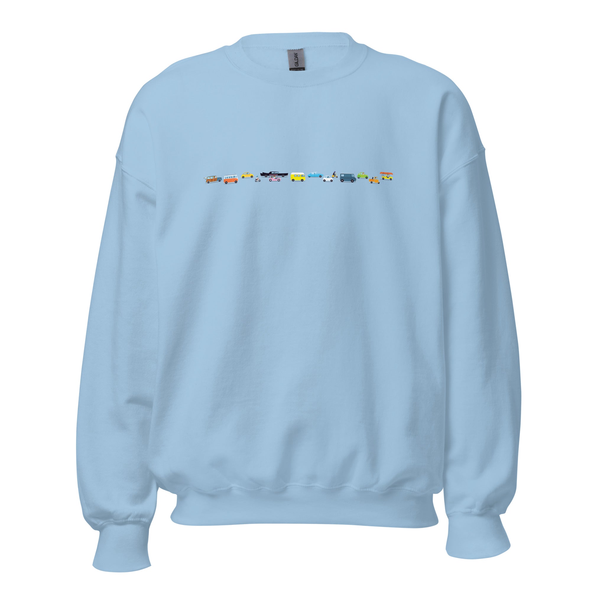 Sweat Unisexe à Col Rond Vintage Cars Traffic Jam sur couleurs claires
