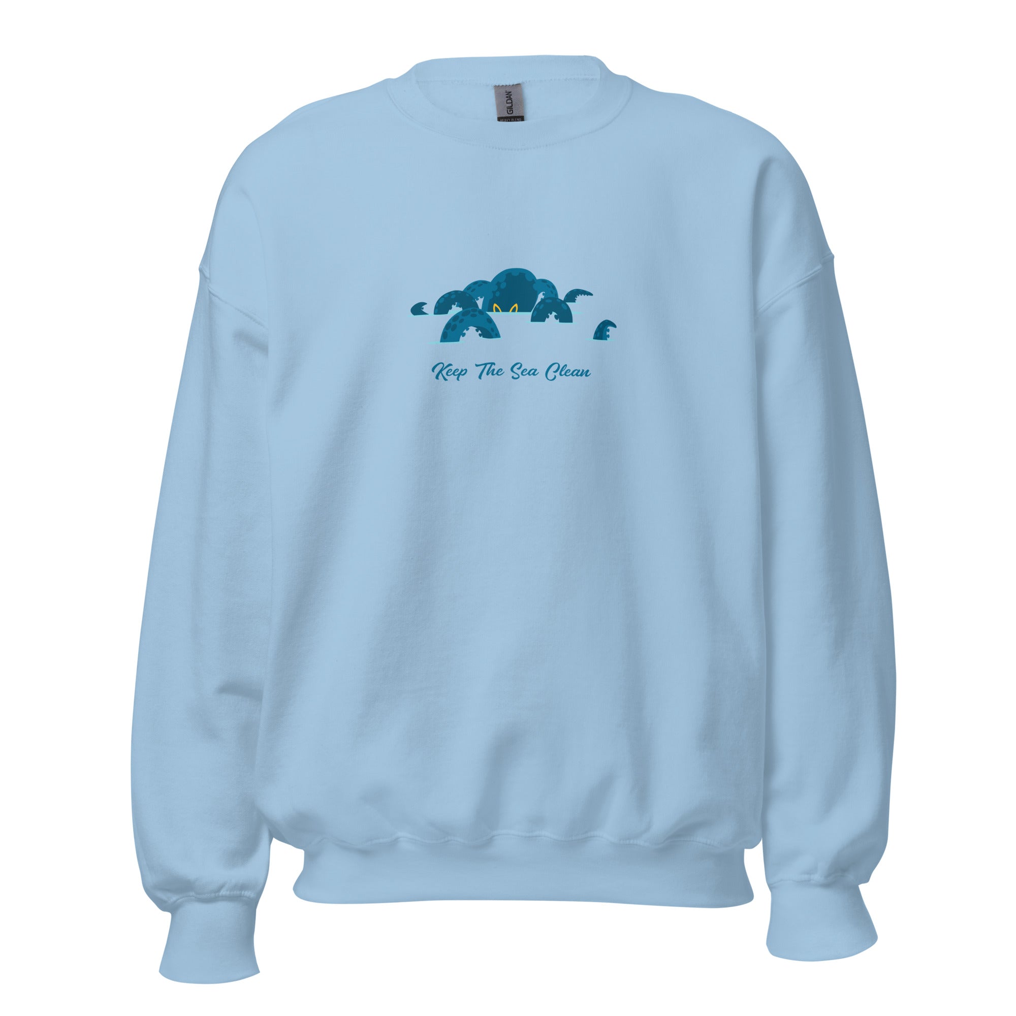 Sweat Unisexe à Col Rond Octopus Blue sur couleurs claires