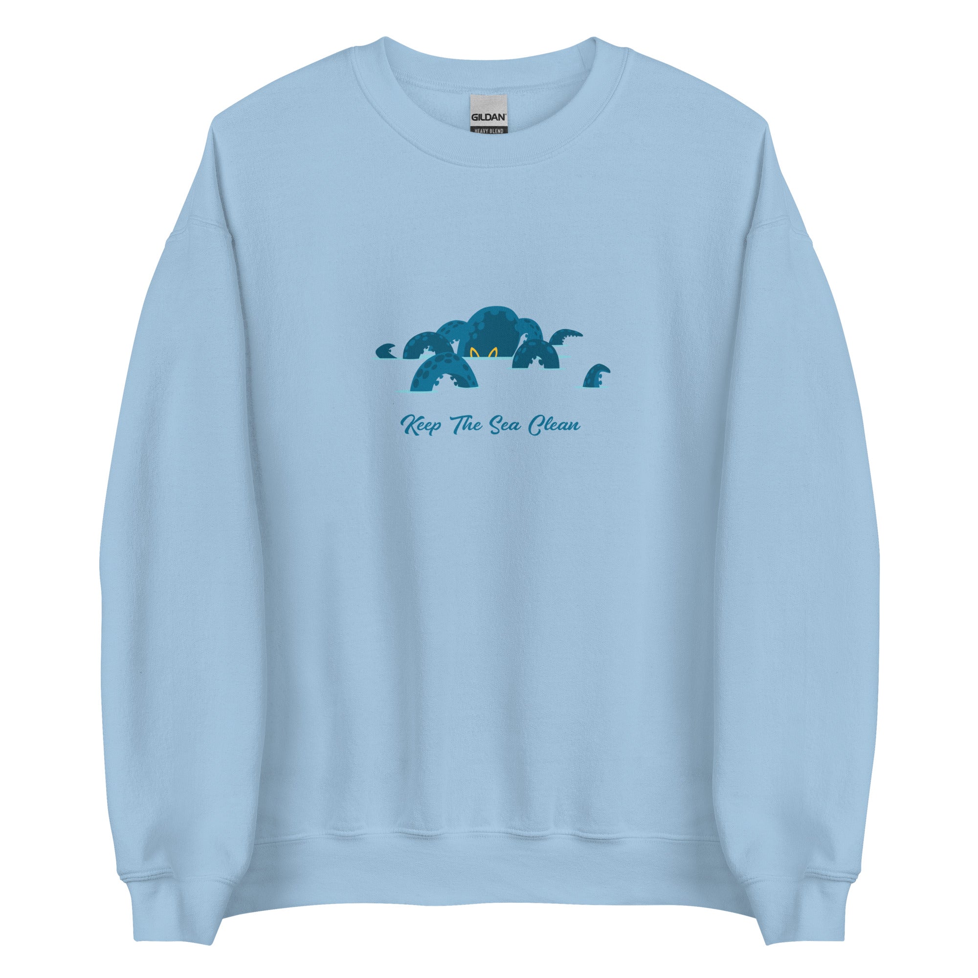Sweat Unisexe à Col Rond Octopus Blue sur couleurs claires