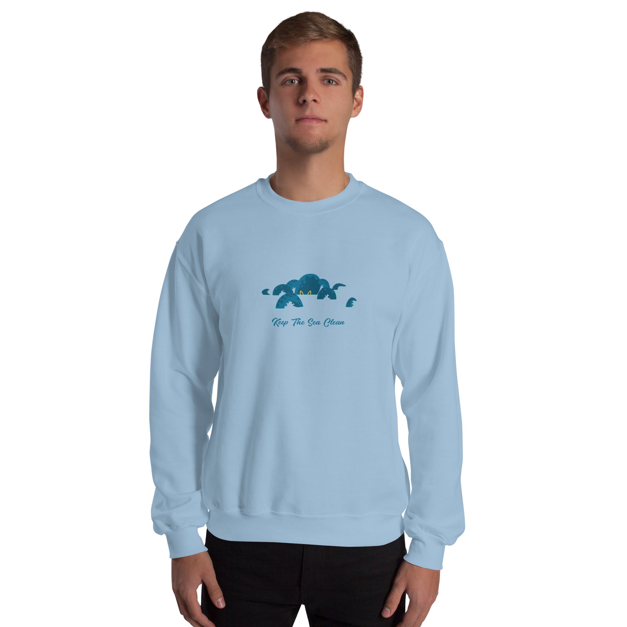 Sweat Unisexe à Col Rond Octopus Blue sur couleurs claires