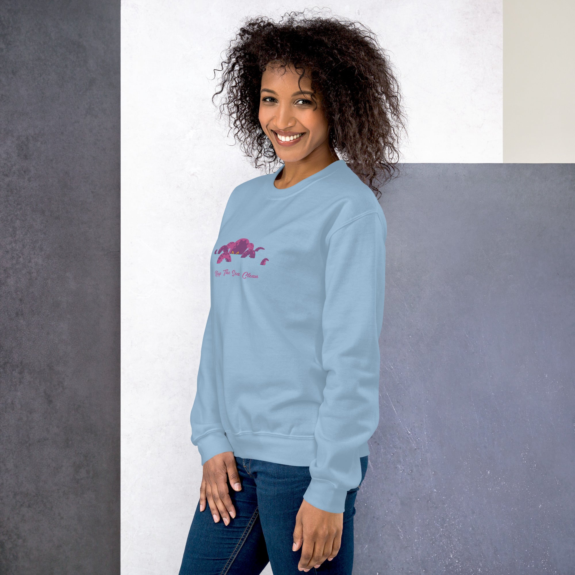 Sweat Unisexe à Col Rond Octopus Purple sur couleurs claires