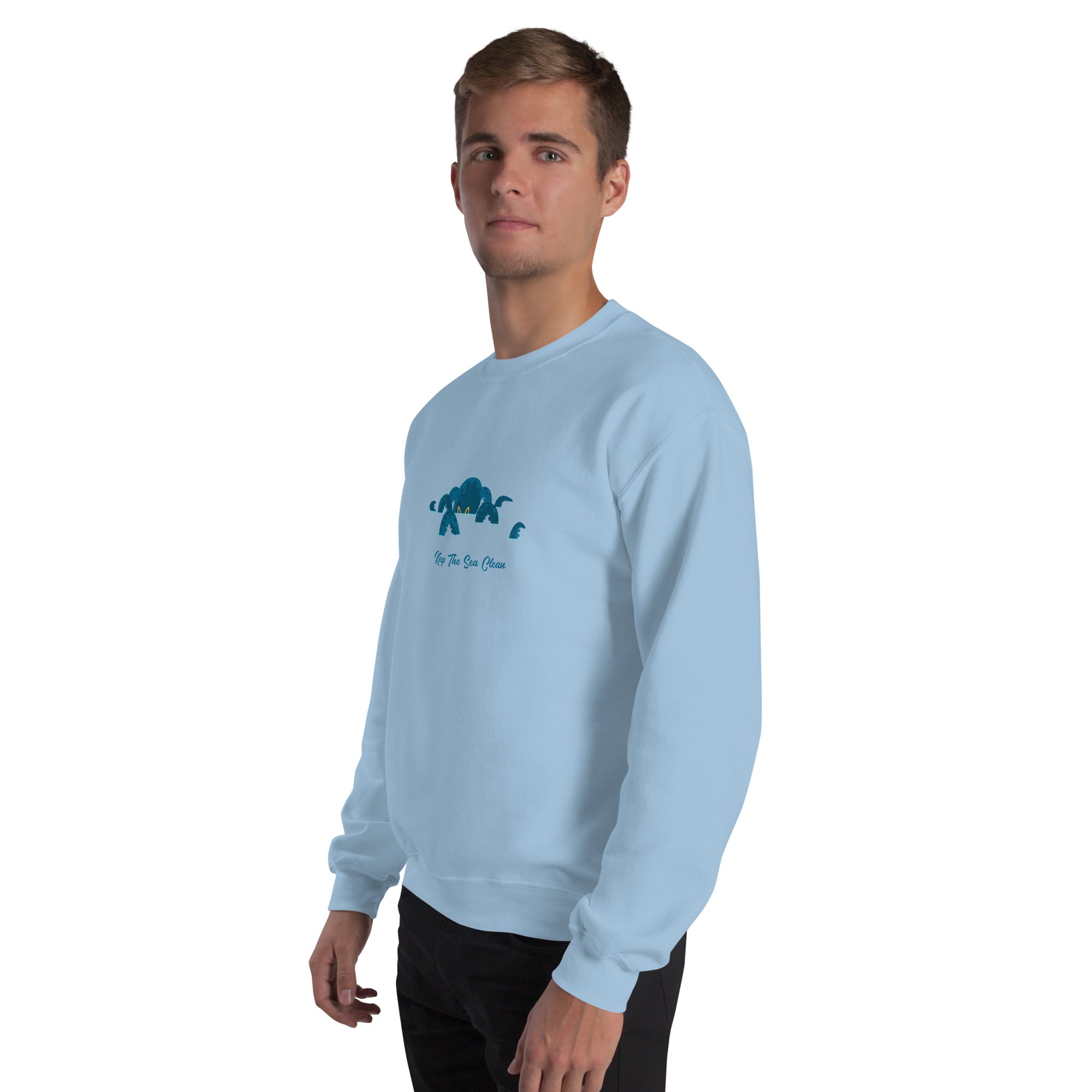 Sweat Unisexe à Col Rond Octopus Blue sur couleurs claires