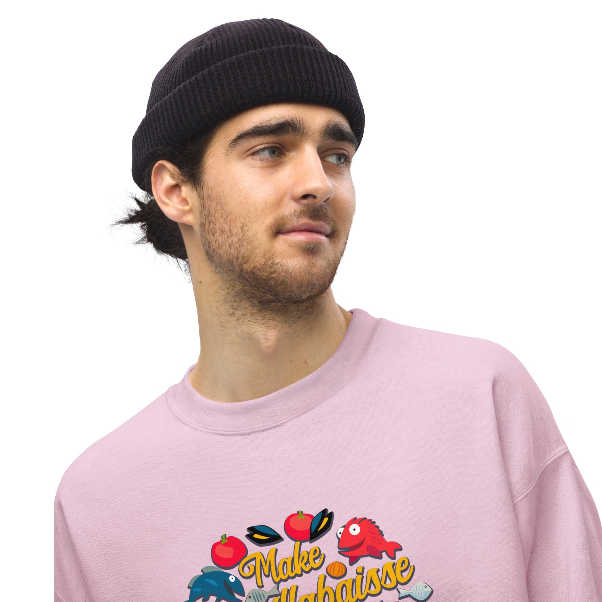 Sweat Unisexe à Col Rond Make Bouillabaisse Not War sur couleurs claires