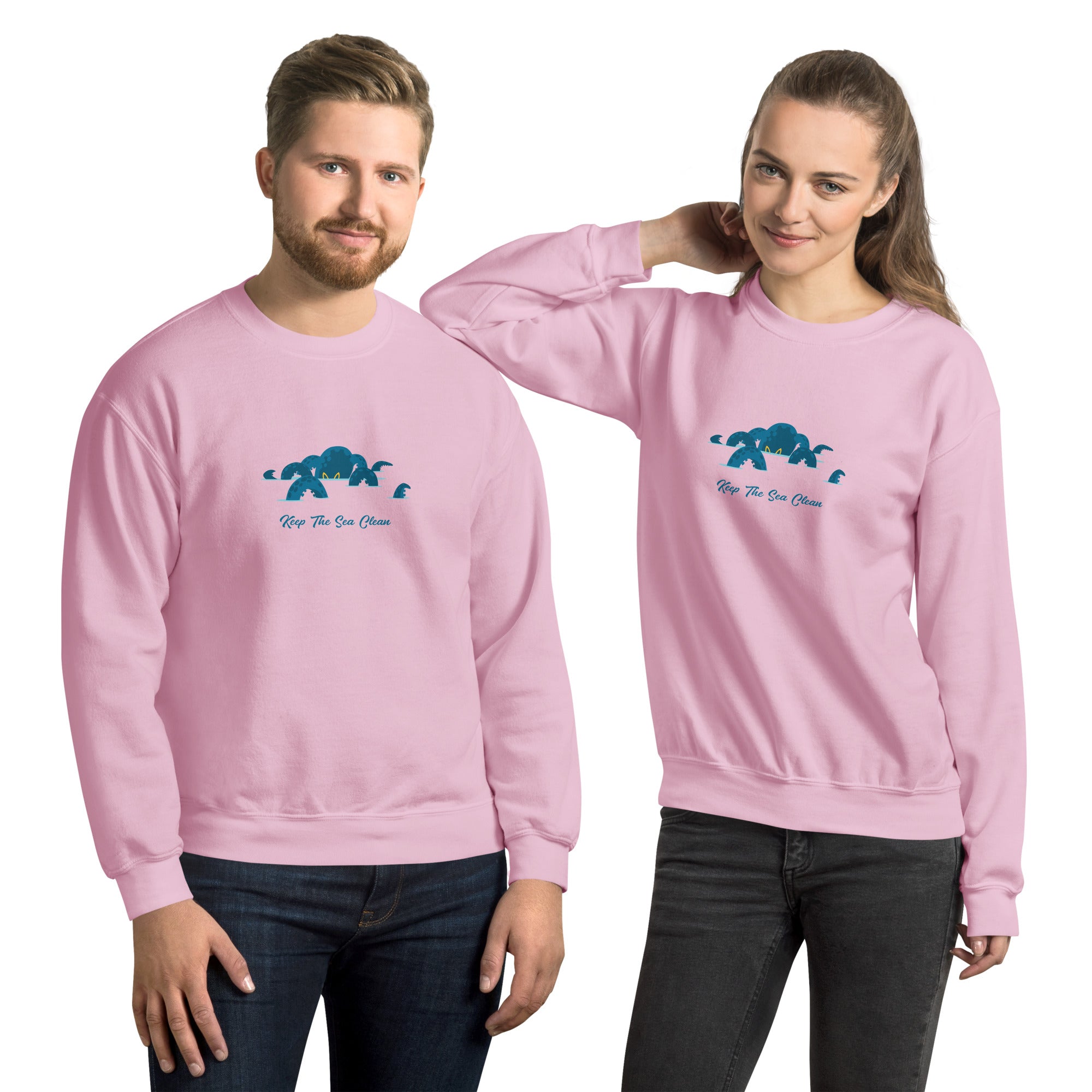 Sweat Unisexe à Col Rond Octopus Blue sur couleurs claires