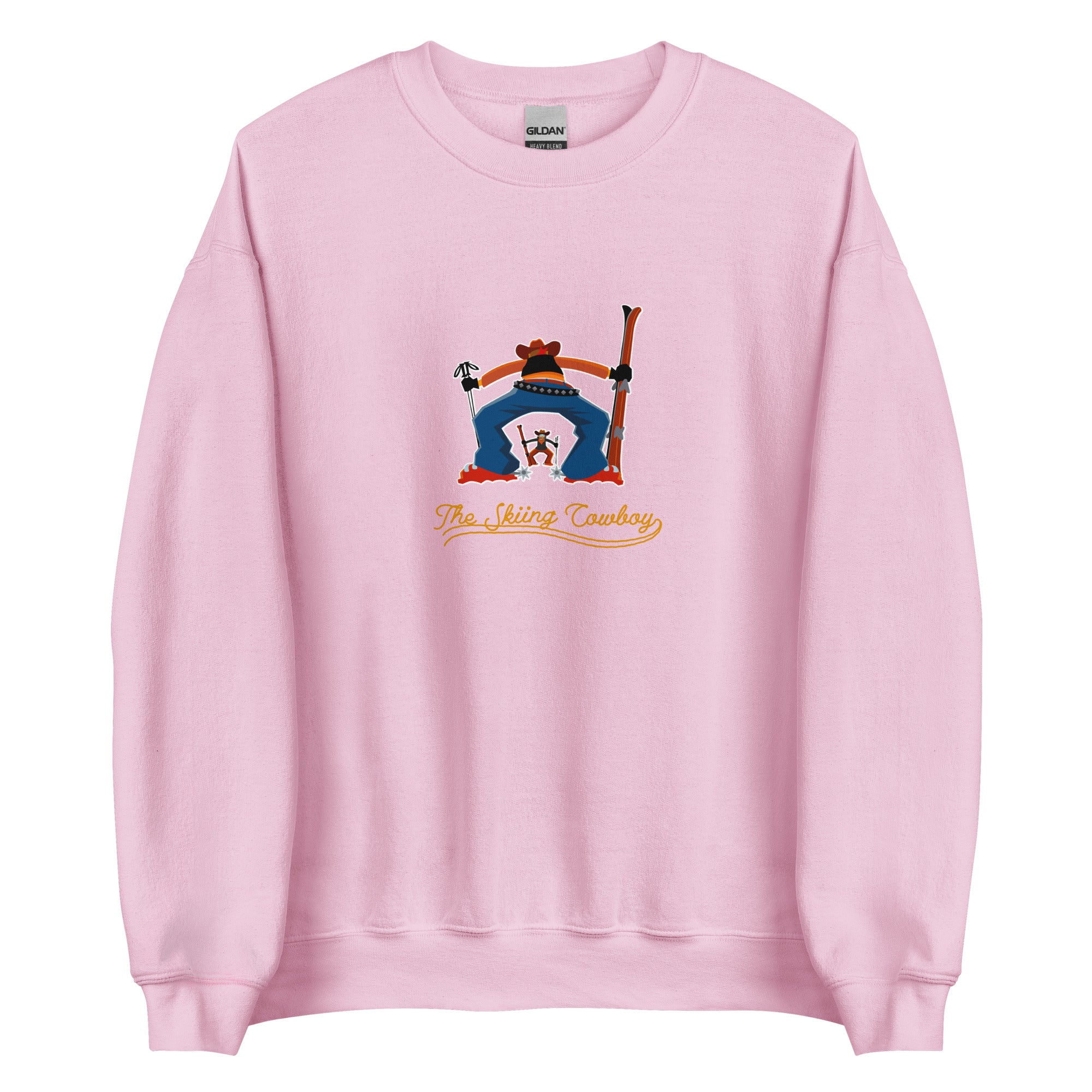 Sweat Unisexe à Col Rond Ski Fight at OK Corral Outline sur couleurs claires