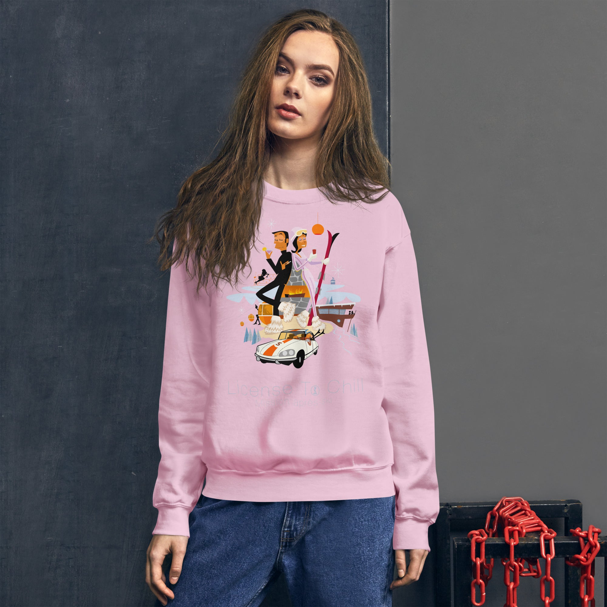 Unisex Sweatshirt License To Chill Mission Après-Ski on light colors
