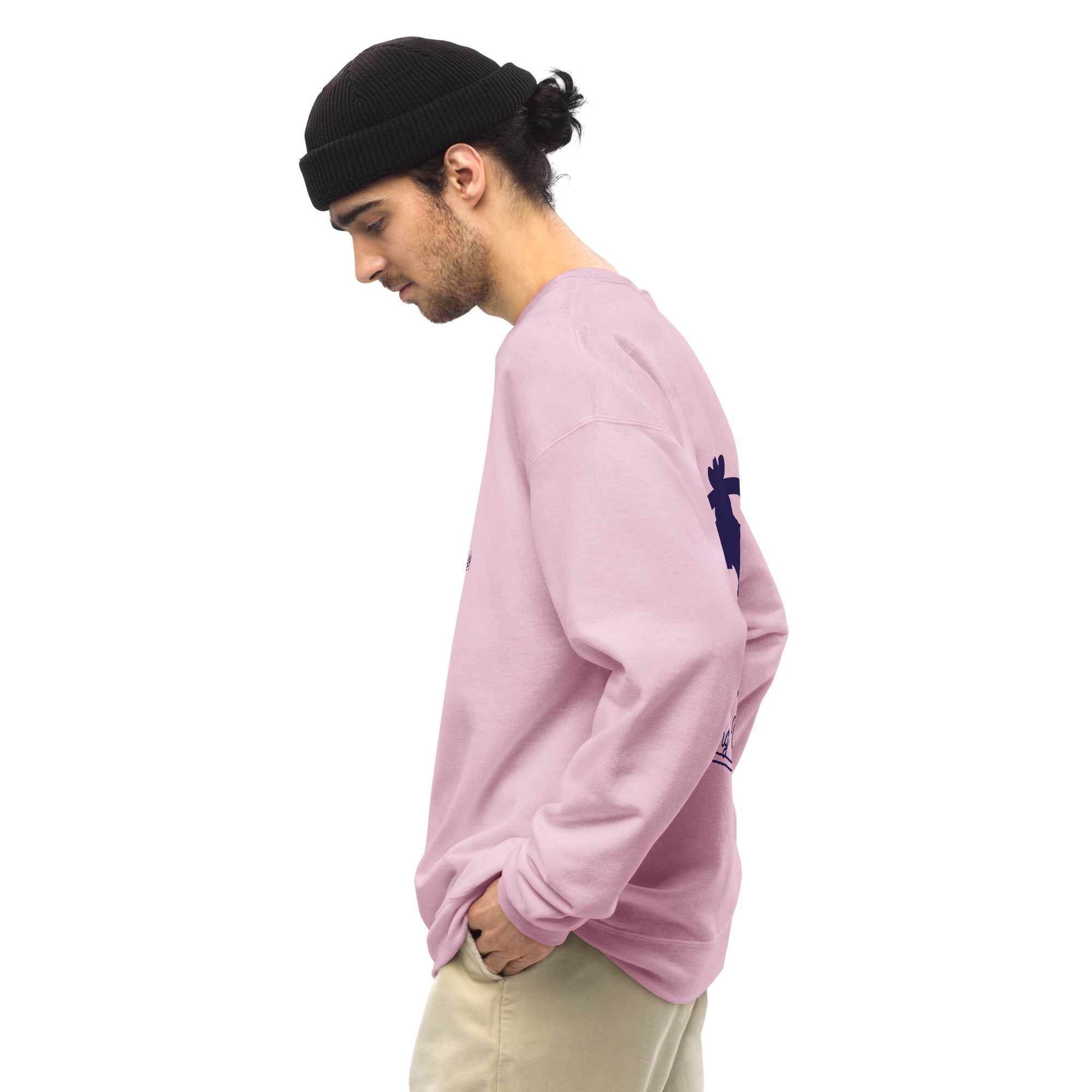 Sweat Unisexe à Col Rond Skiing Cowboy & Ski Fight at OK Corral Silhouette sur couleurs claires (face & dos)