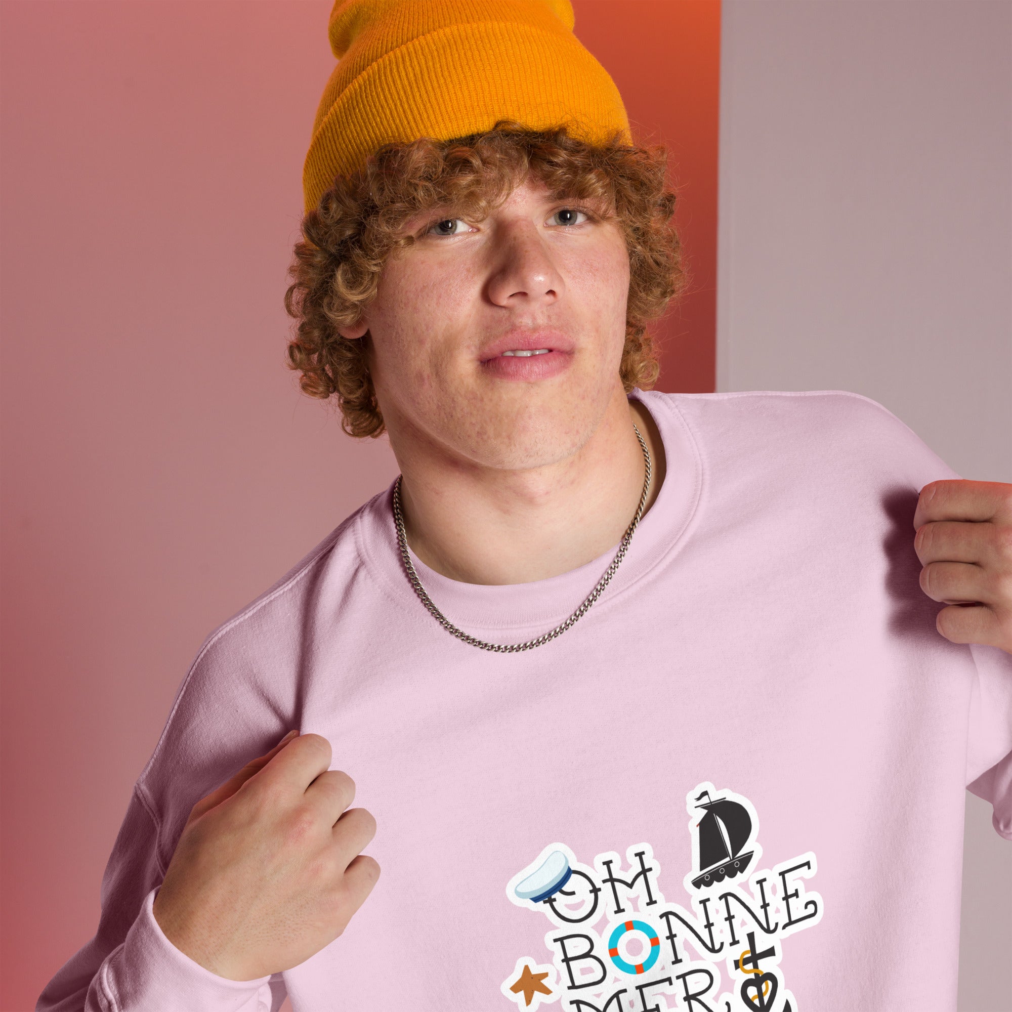Sweat Unisexe à Col Rond Oh Bonne Mer 3 sur couleurs claires