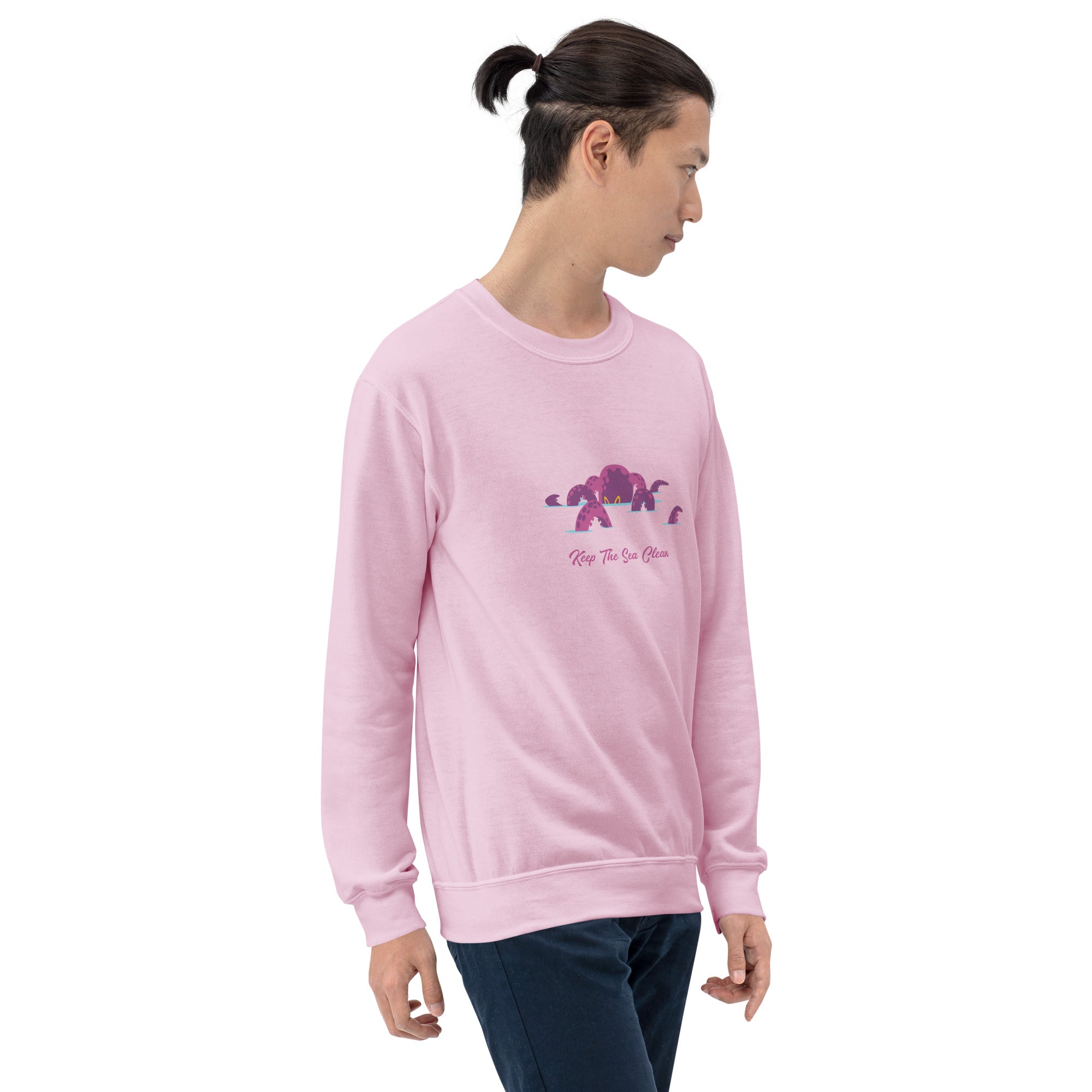 Sweat Unisexe à Col Rond Octopus Purple sur couleurs claires