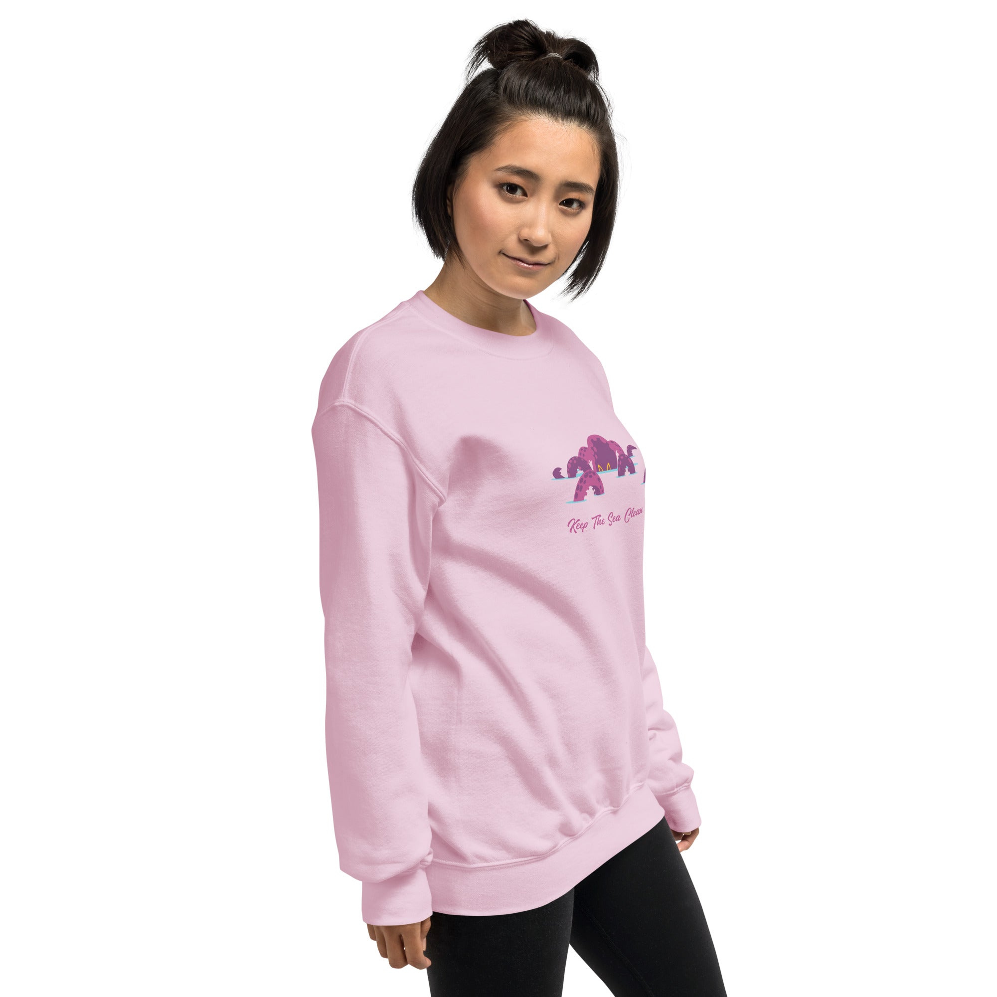 Sweat Unisexe à Col Rond Octopus Purple sur couleurs claires