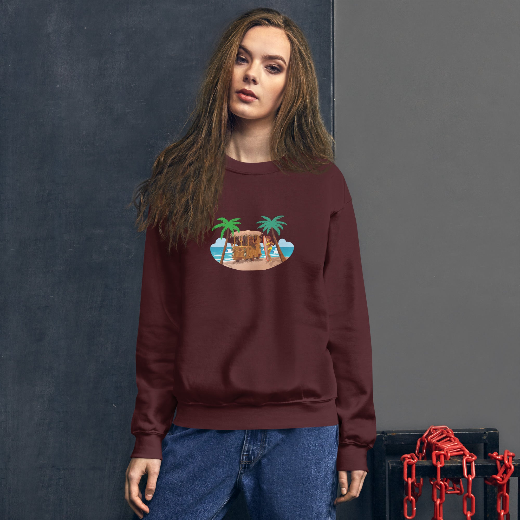 Unisex Sweatshirt Tiki Kombi on dark colors