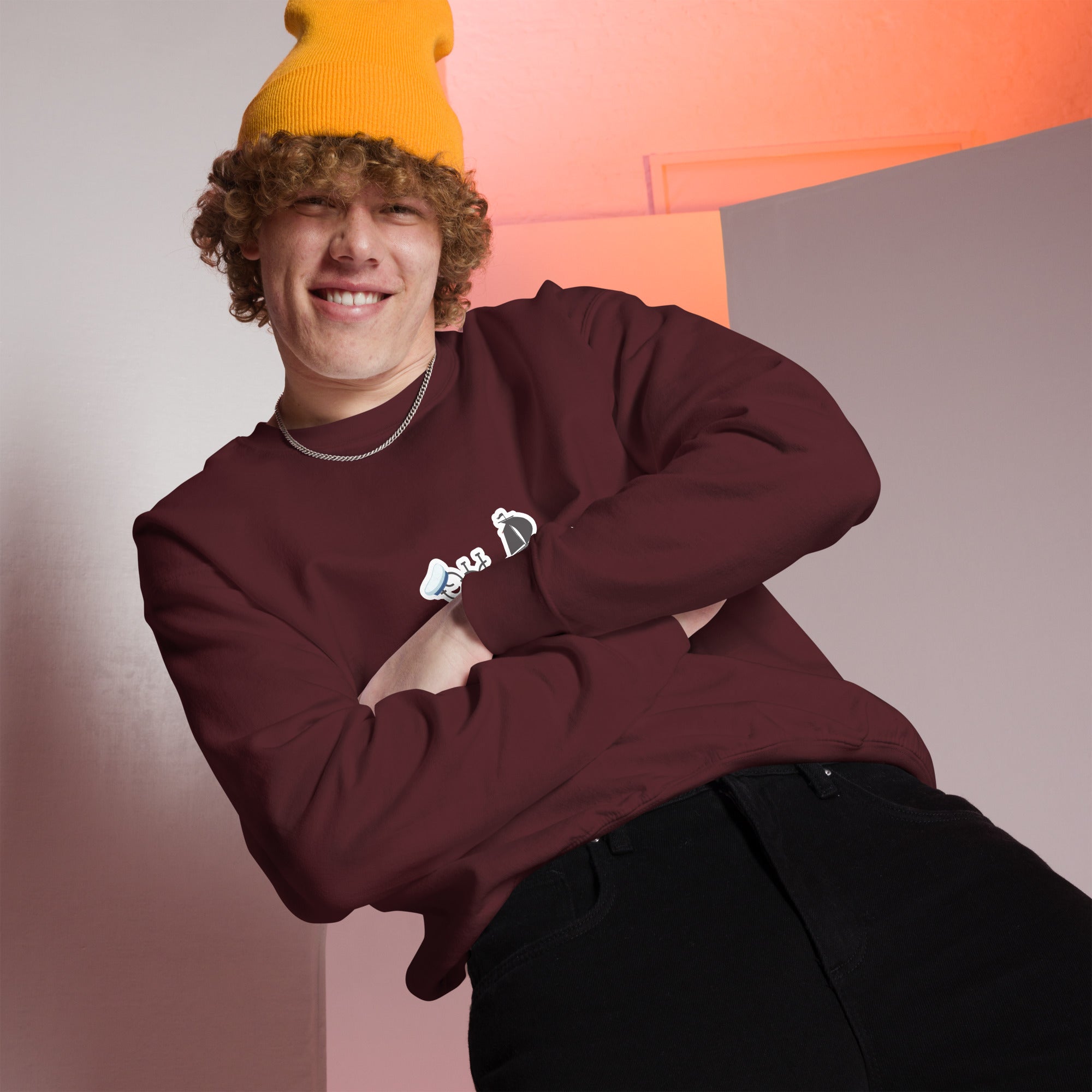 Sweat Unisexe à Col Rond Oh Bonne Mer 3 sur couleurs foncées