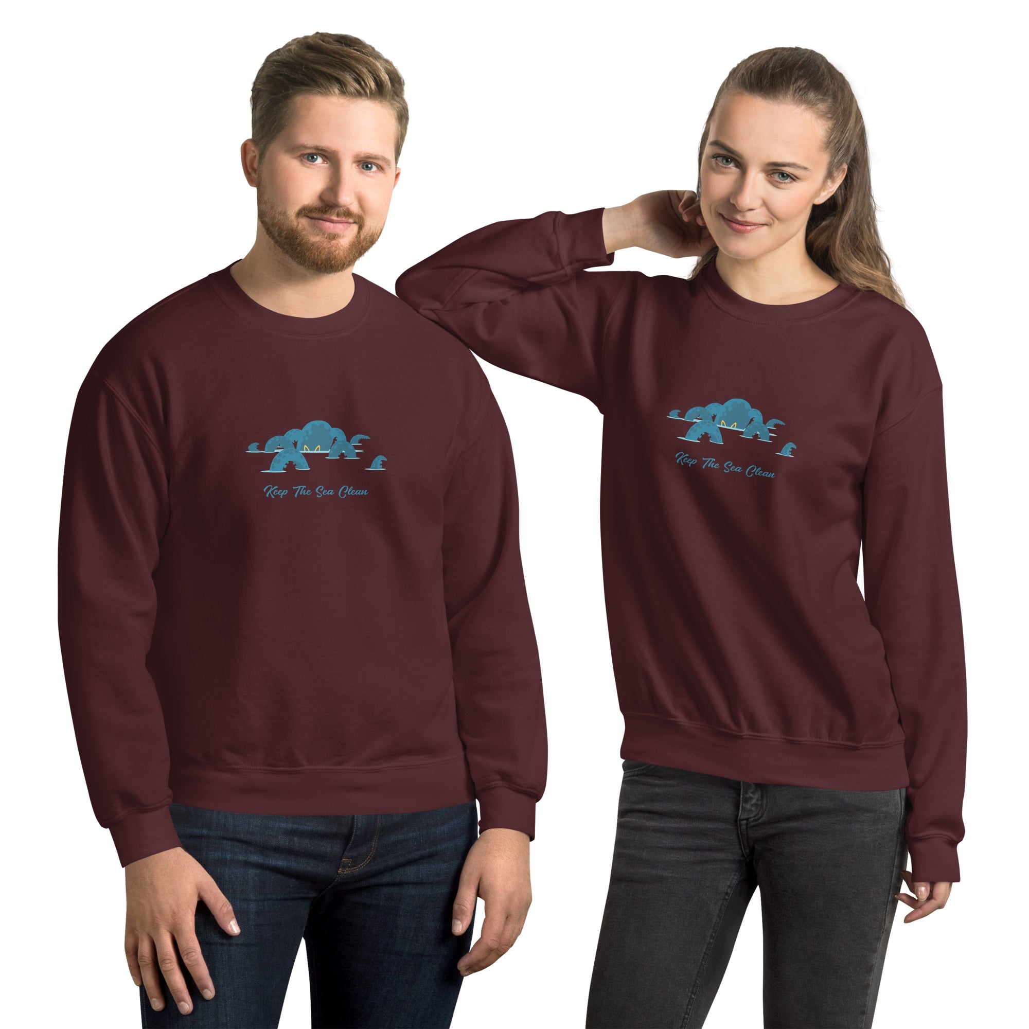Unisex Sweatshirt Octopus Blue on dark colors