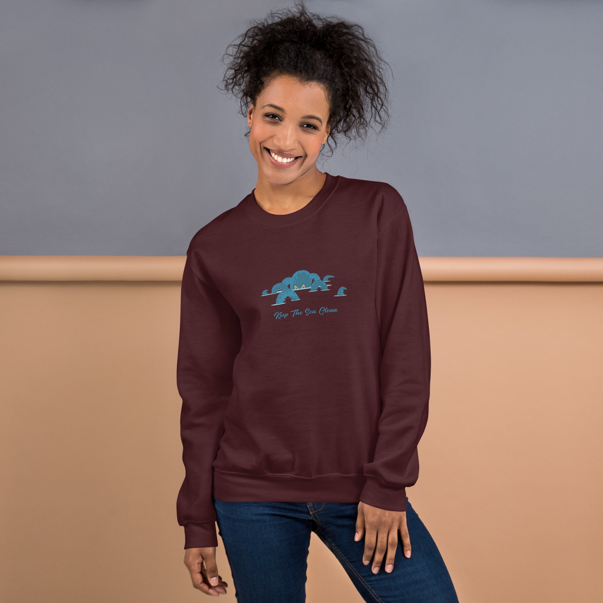 Unisex Sweatshirt Octopus Blue on dark colors
