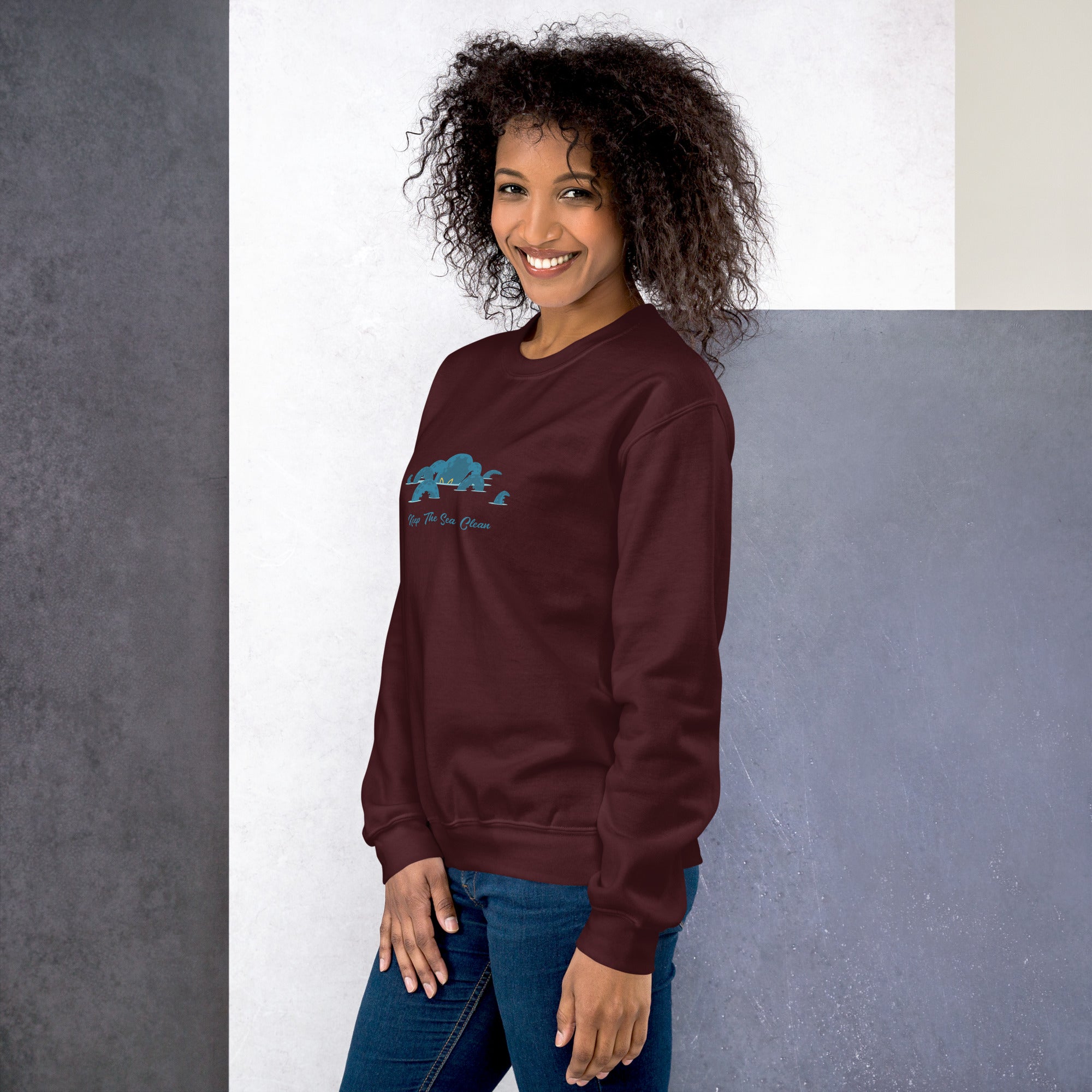 Unisex Sweatshirt Octopus Blue on dark colors