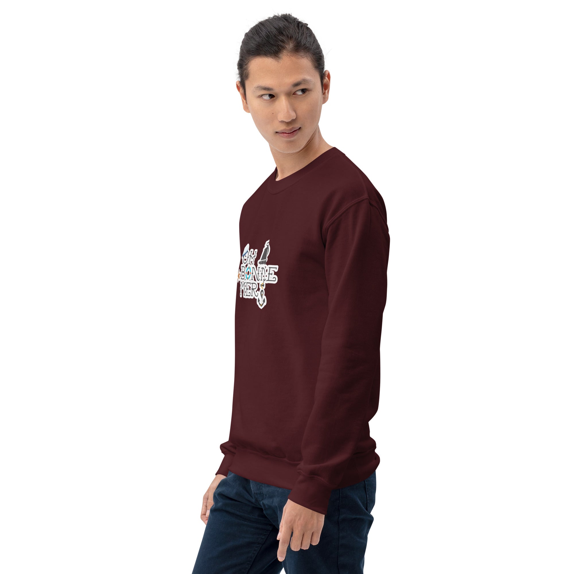 Sweat Unisexe à Col Rond Oh Bonne Mer 3 sur couleurs foncées