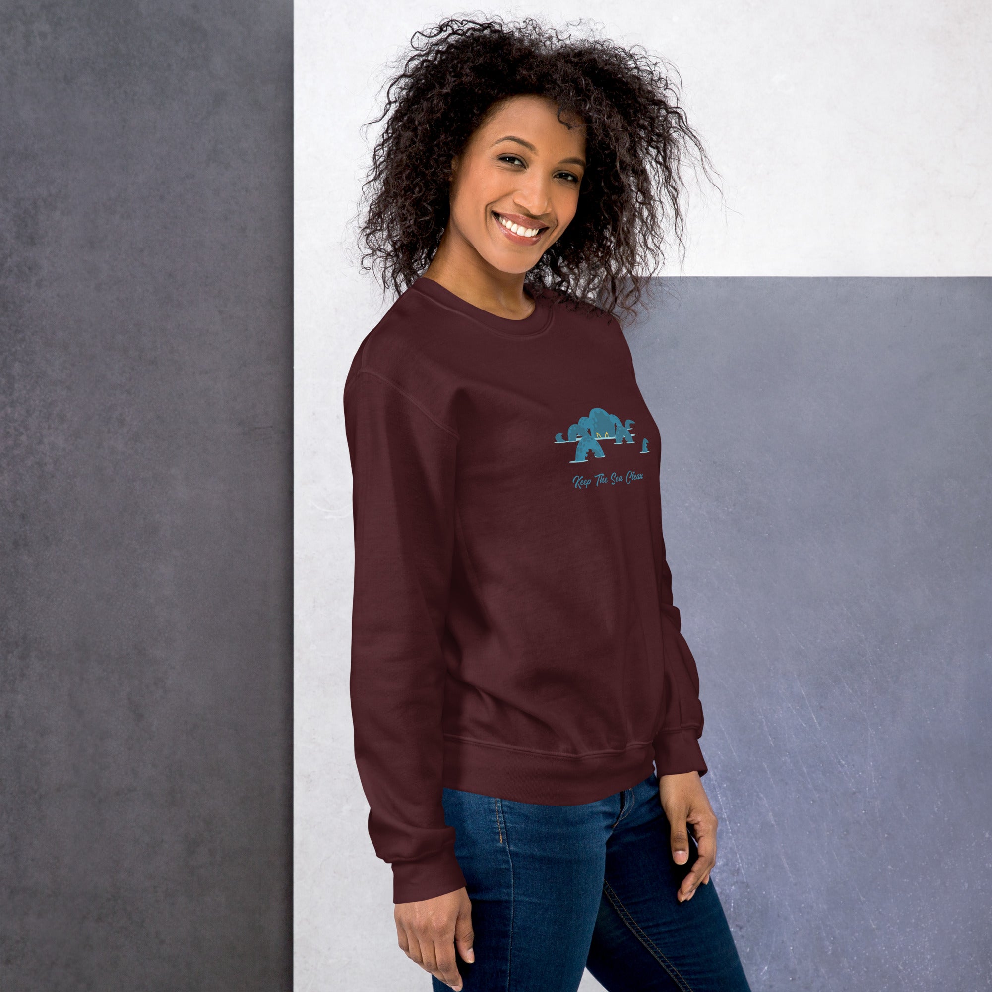Unisex Sweatshirt Octopus Blue on dark colors